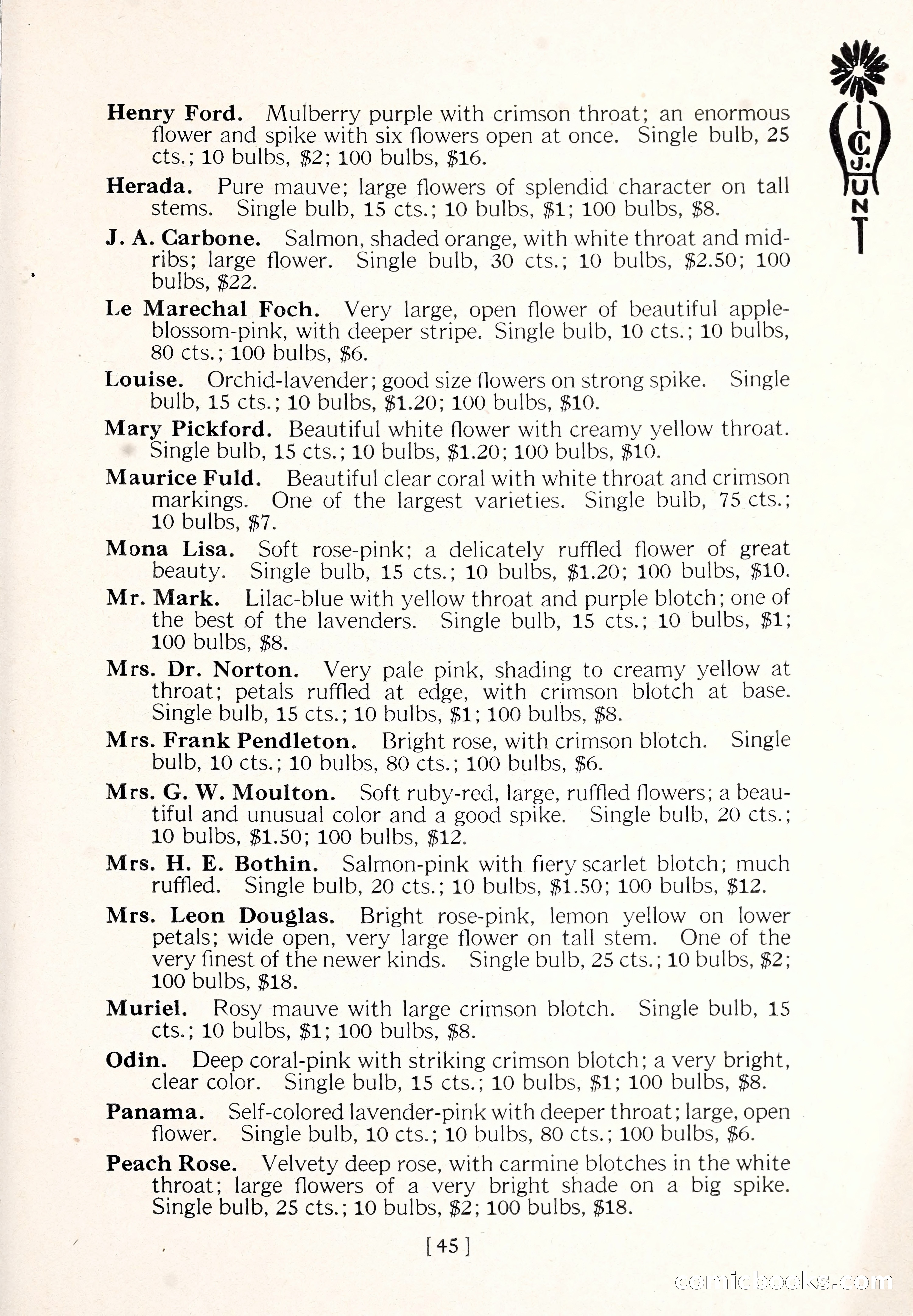 Blue Book of Flower Seeds and Gladioli — page 50 of 61