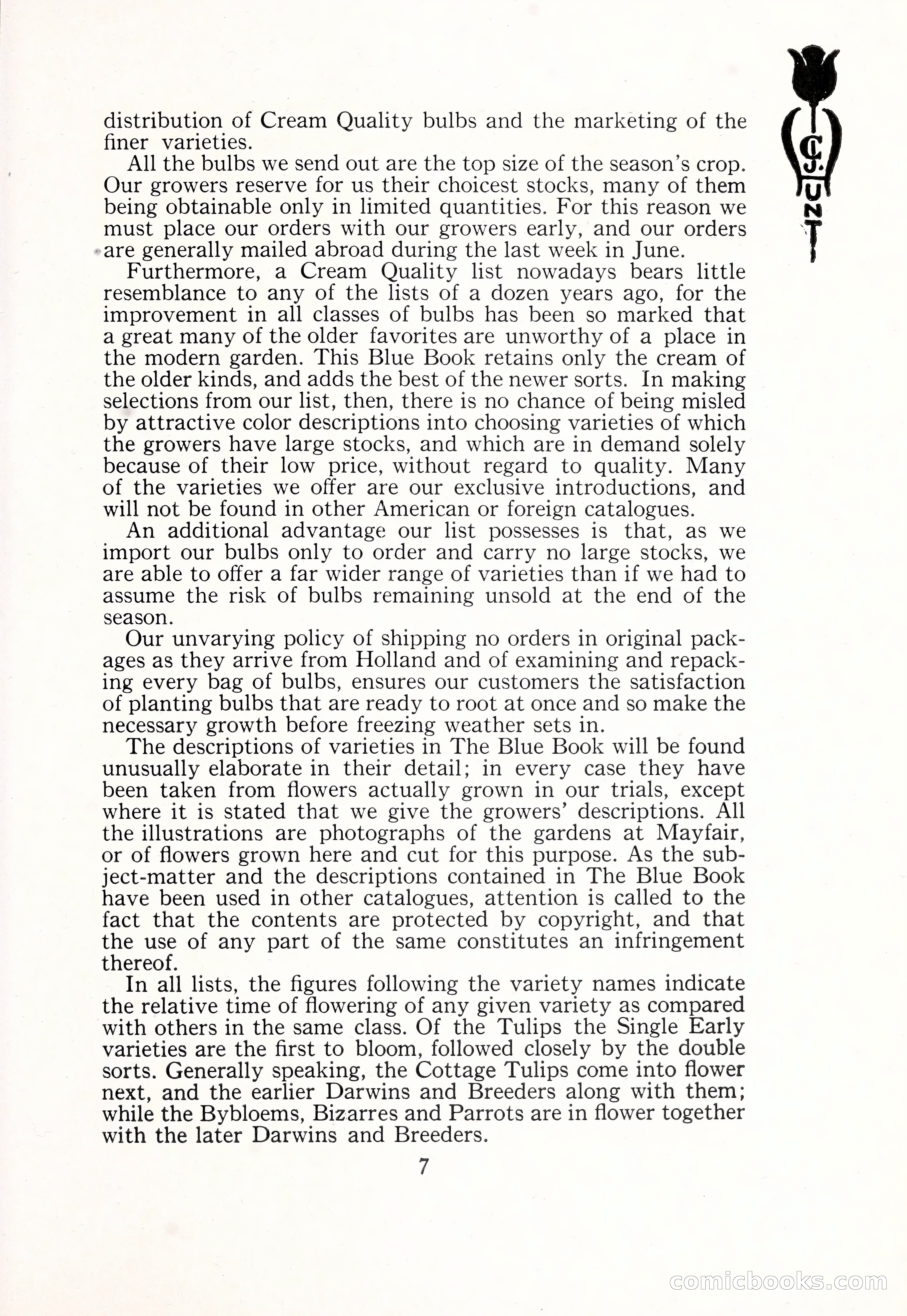 Blue Book of Bulbs, 1929 — page 12 of 125