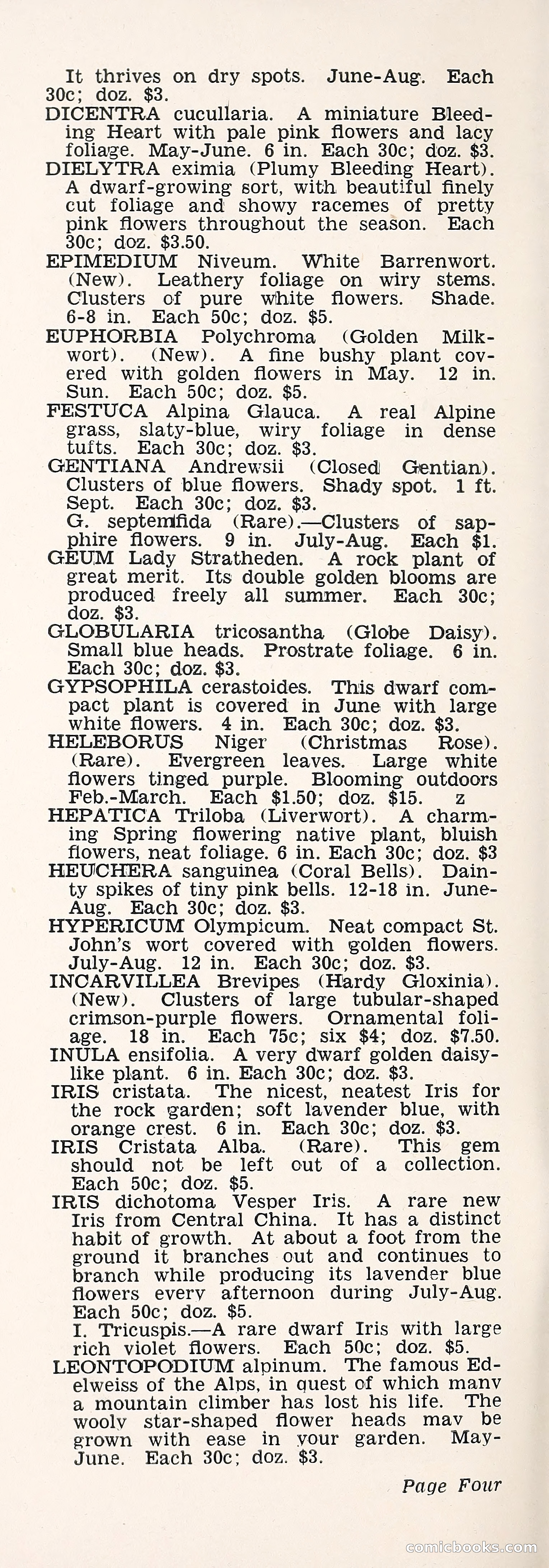 Crockett's Blue Book: Alpines, Perennials, Seeds, Bulbs — page 9 of 37