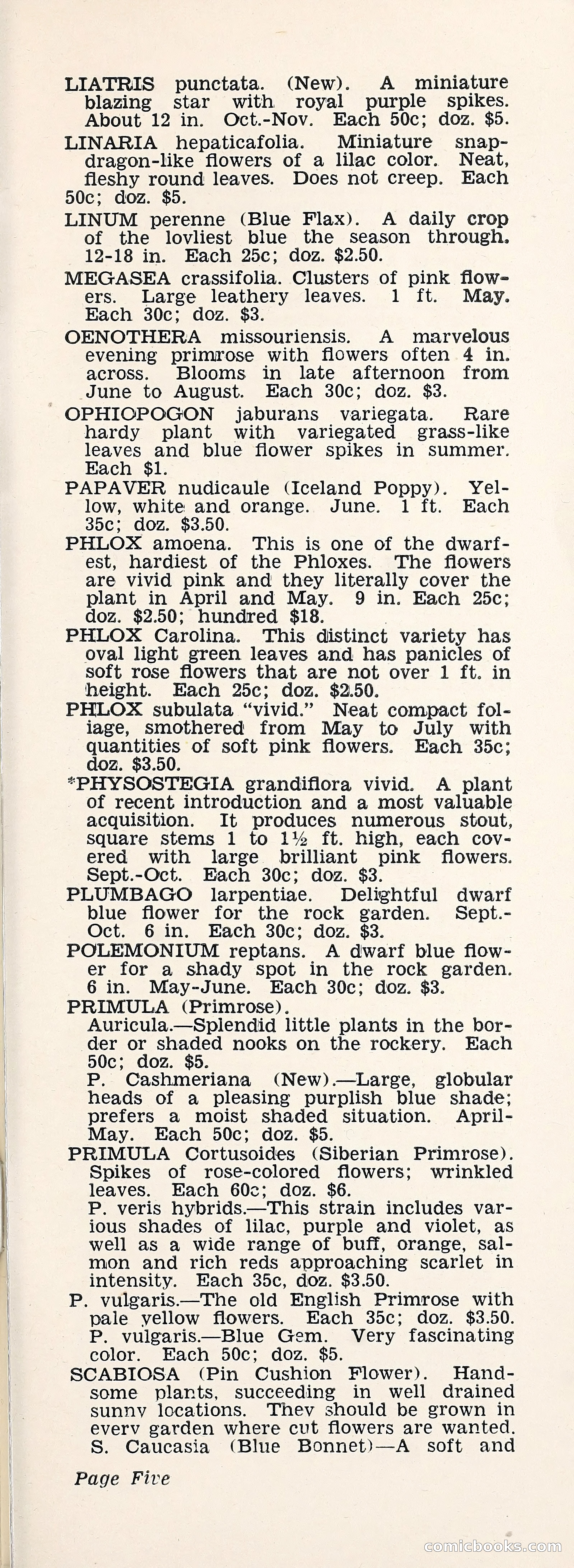 Crockett's Blue Book: Alpines, Perennials, Seeds, Bulbs — page 10 of 37