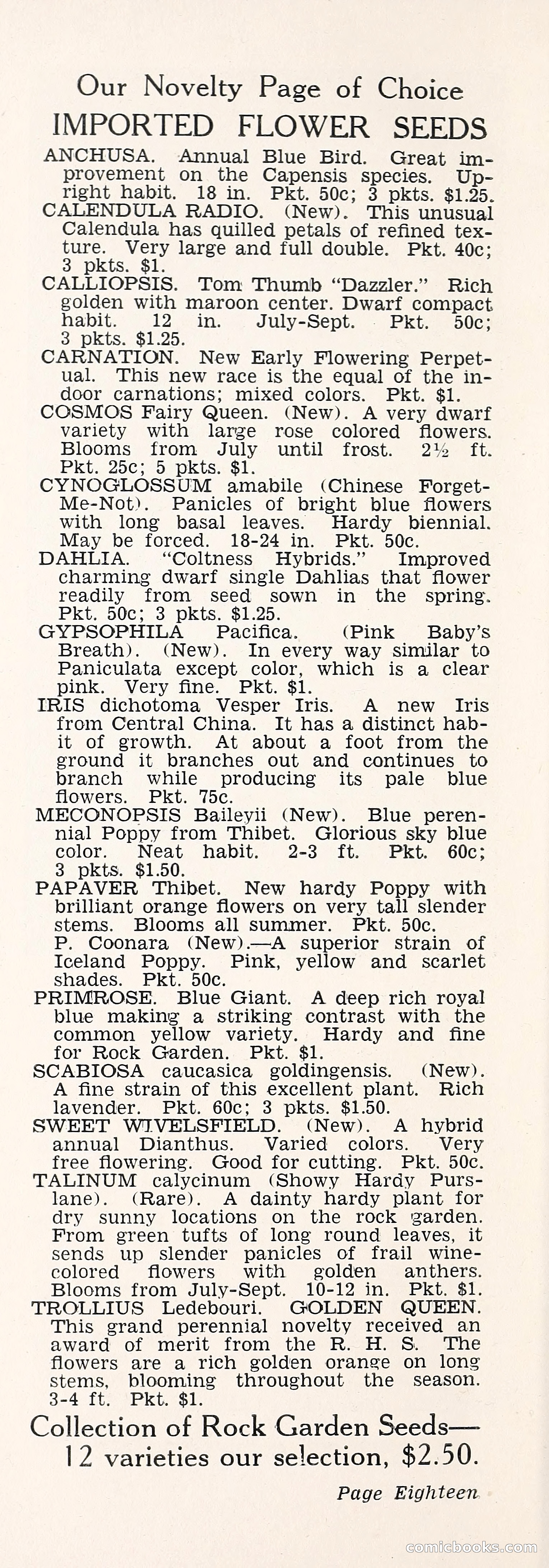 Crockett's Blue Book: Alpines, Perennials, Seeds, Bulbs — page 23 of 37