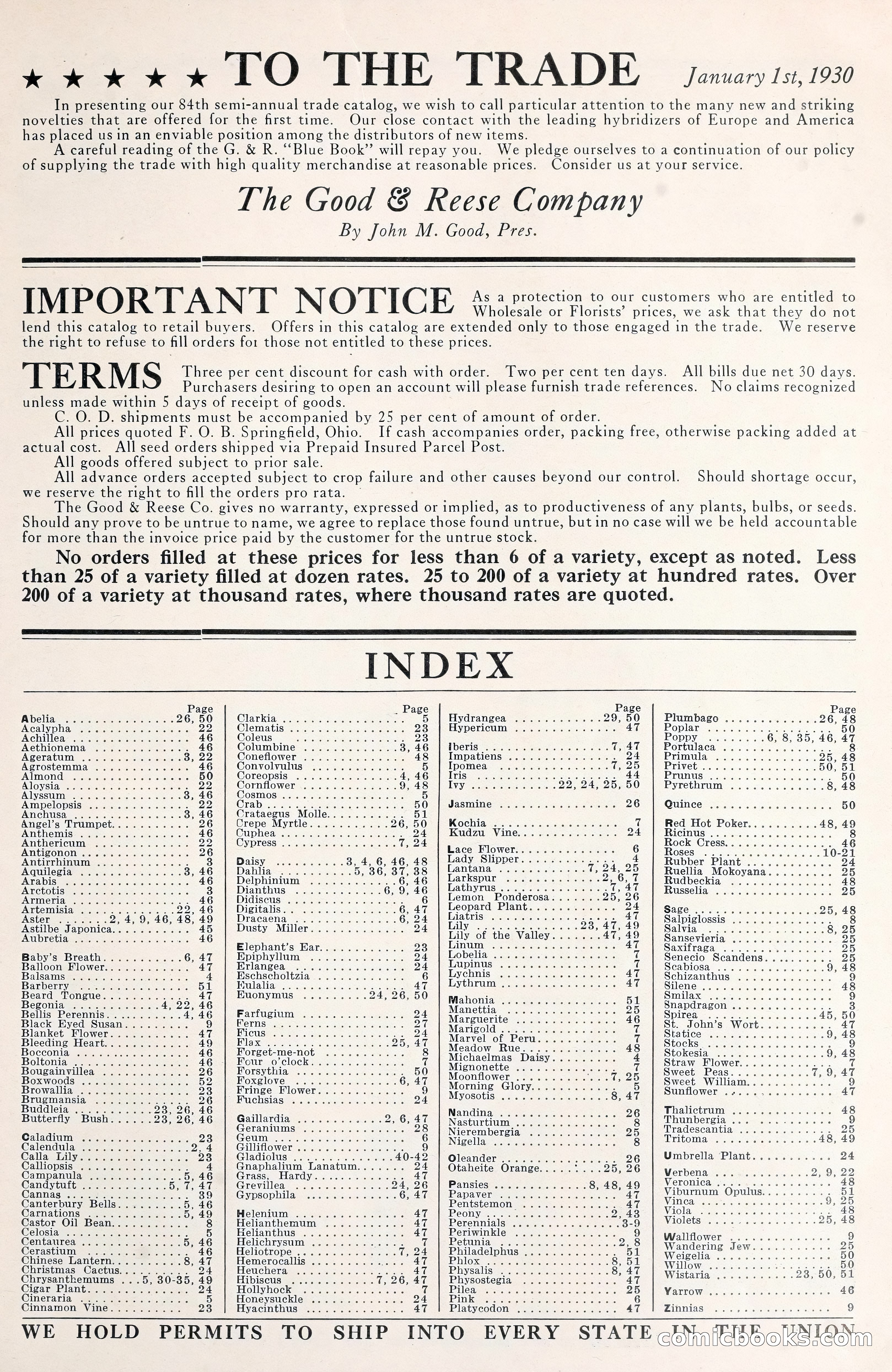 Good & Reese Co.'s Blue Book for Florists — page 5 of 58
