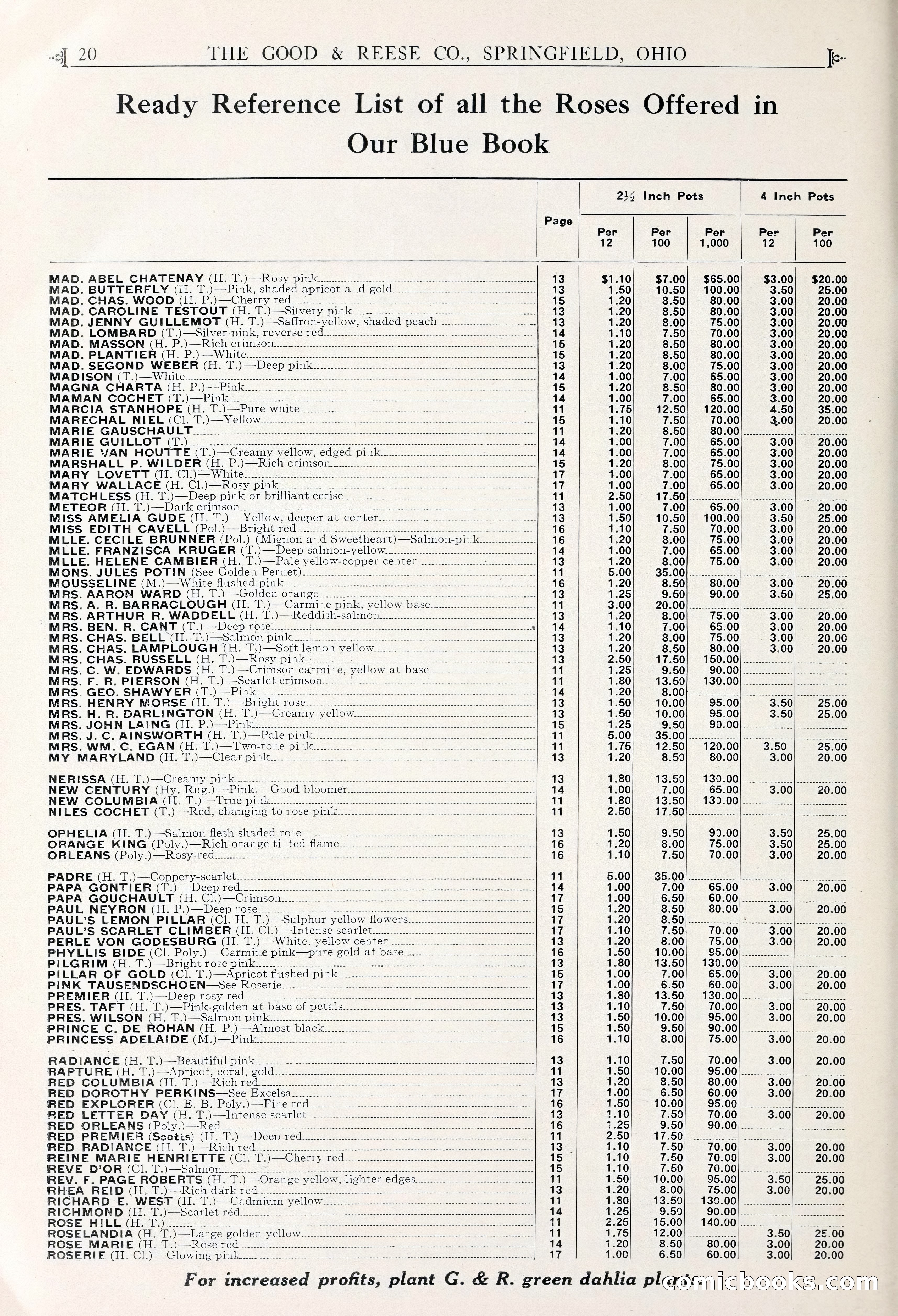Good & Reese Co.'s Blue Book for Florists — page 24 of 58