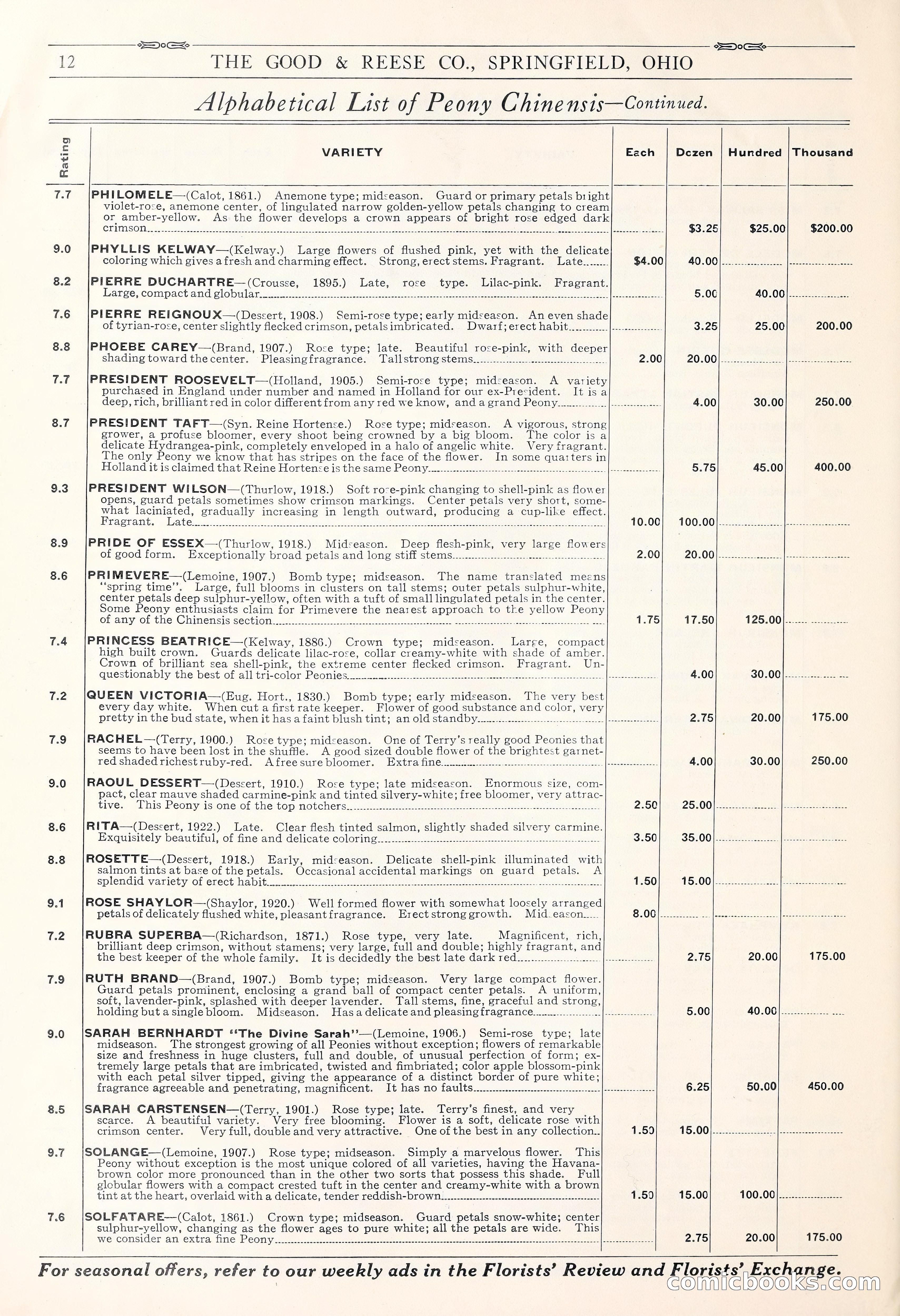 Good & Reese Co.'s Blue Book for Florists: Autumn 1930 — page 18 of 56