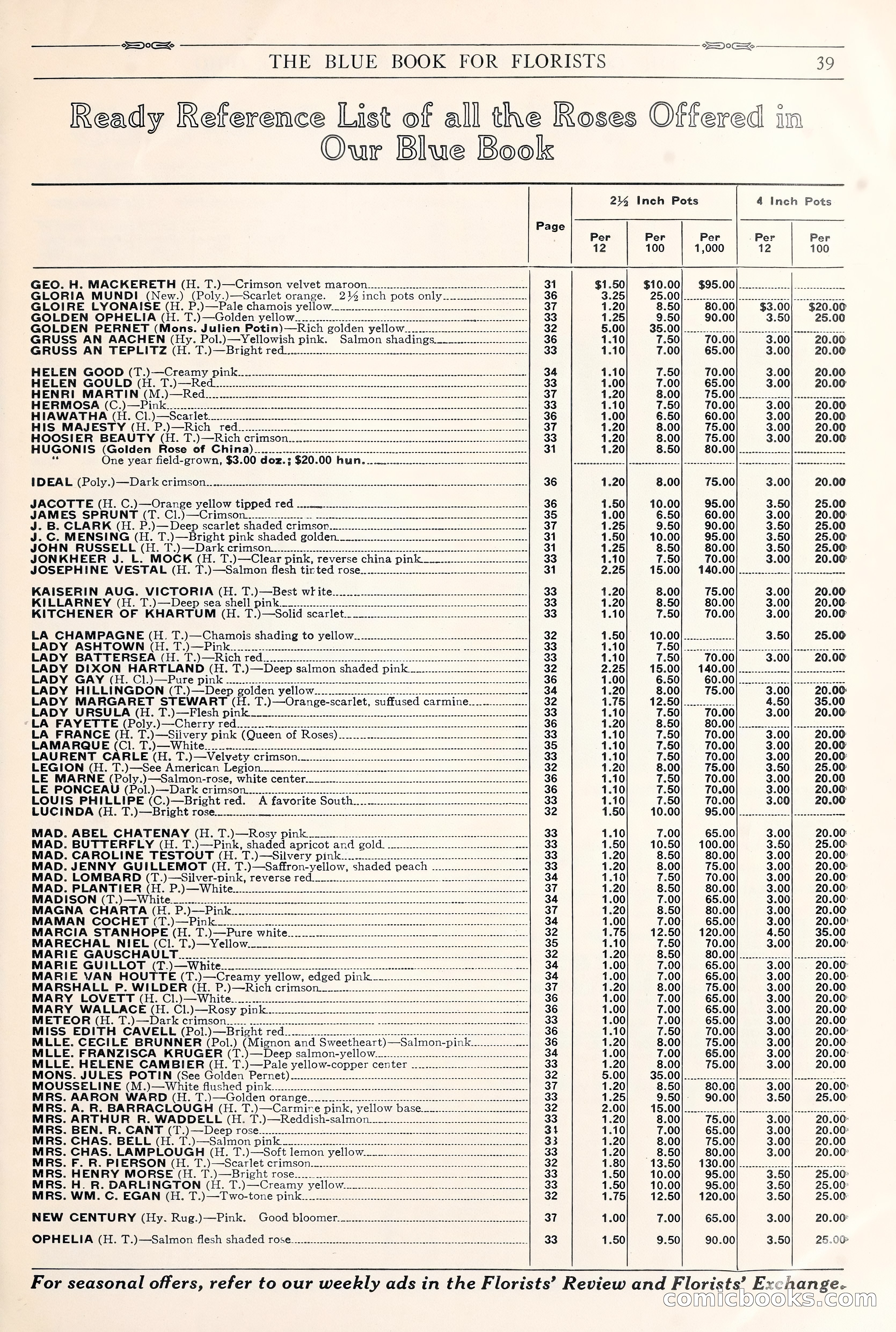 Good & Reese Co.'s Blue Book for Florists: Autumn 1930 — page 45 of 56