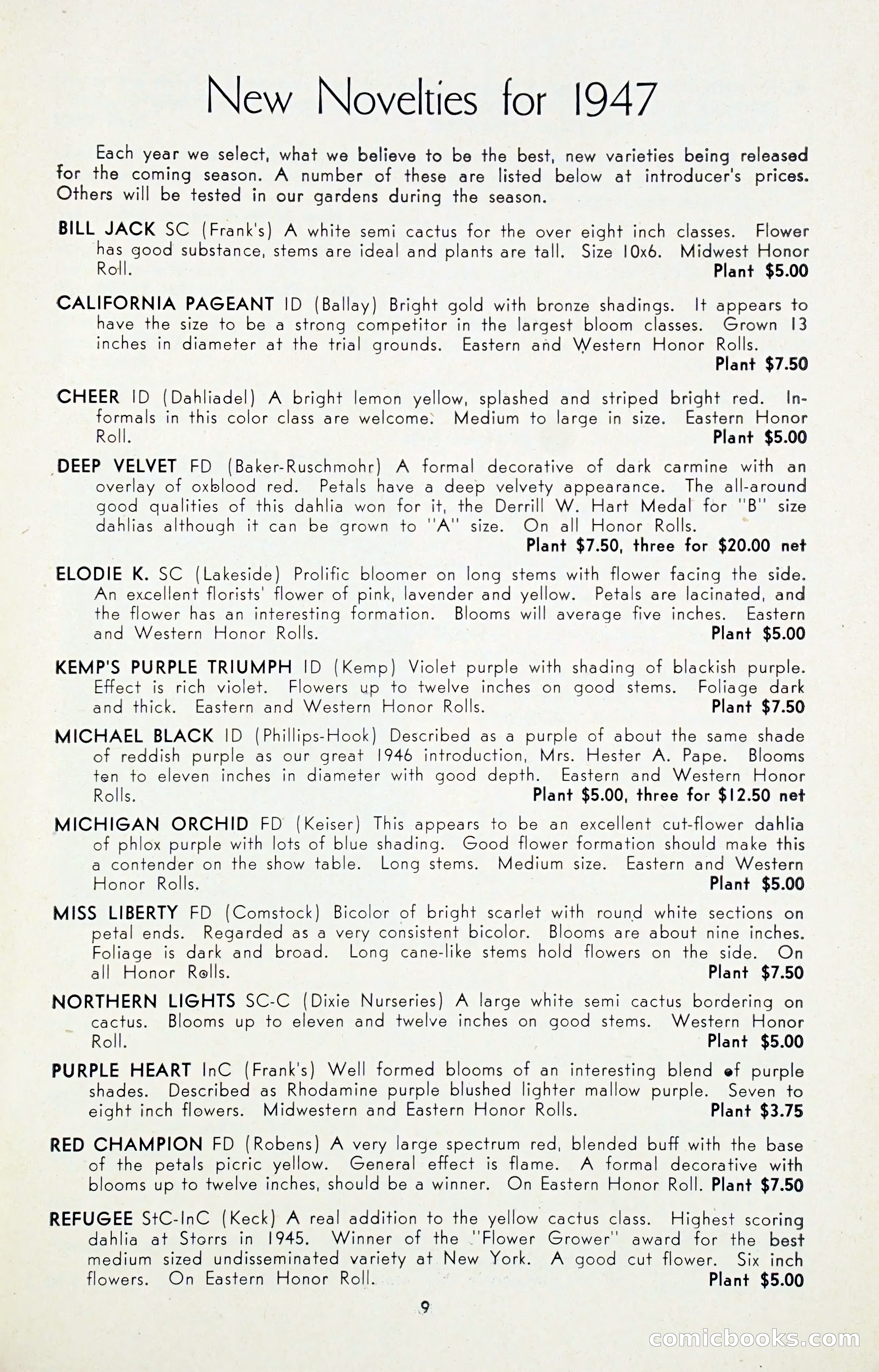 Dahlia Blue Book for 1947 — page 14 of 50