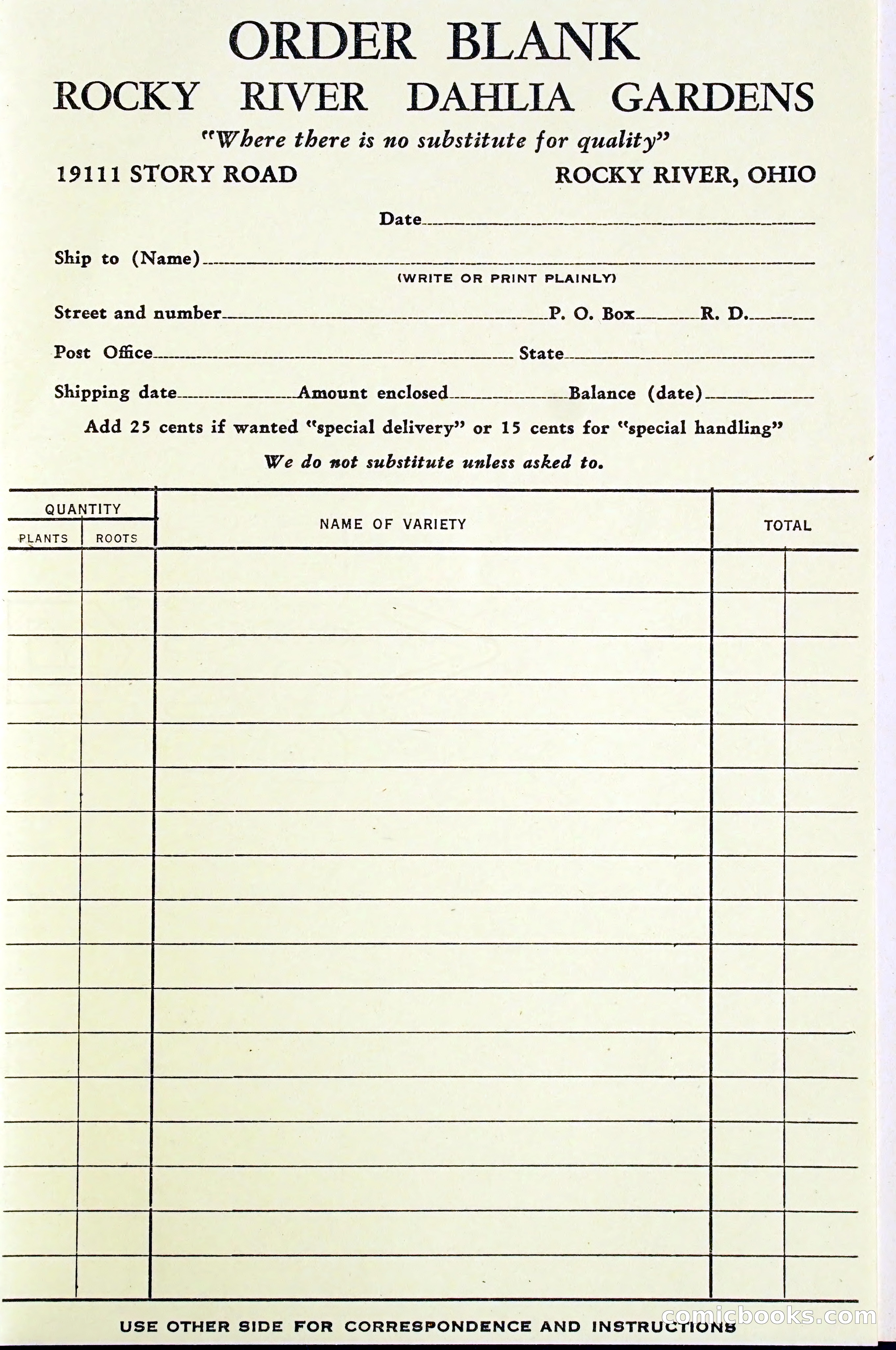 Dahlia Blue Book for 1947 — page 50 of 50