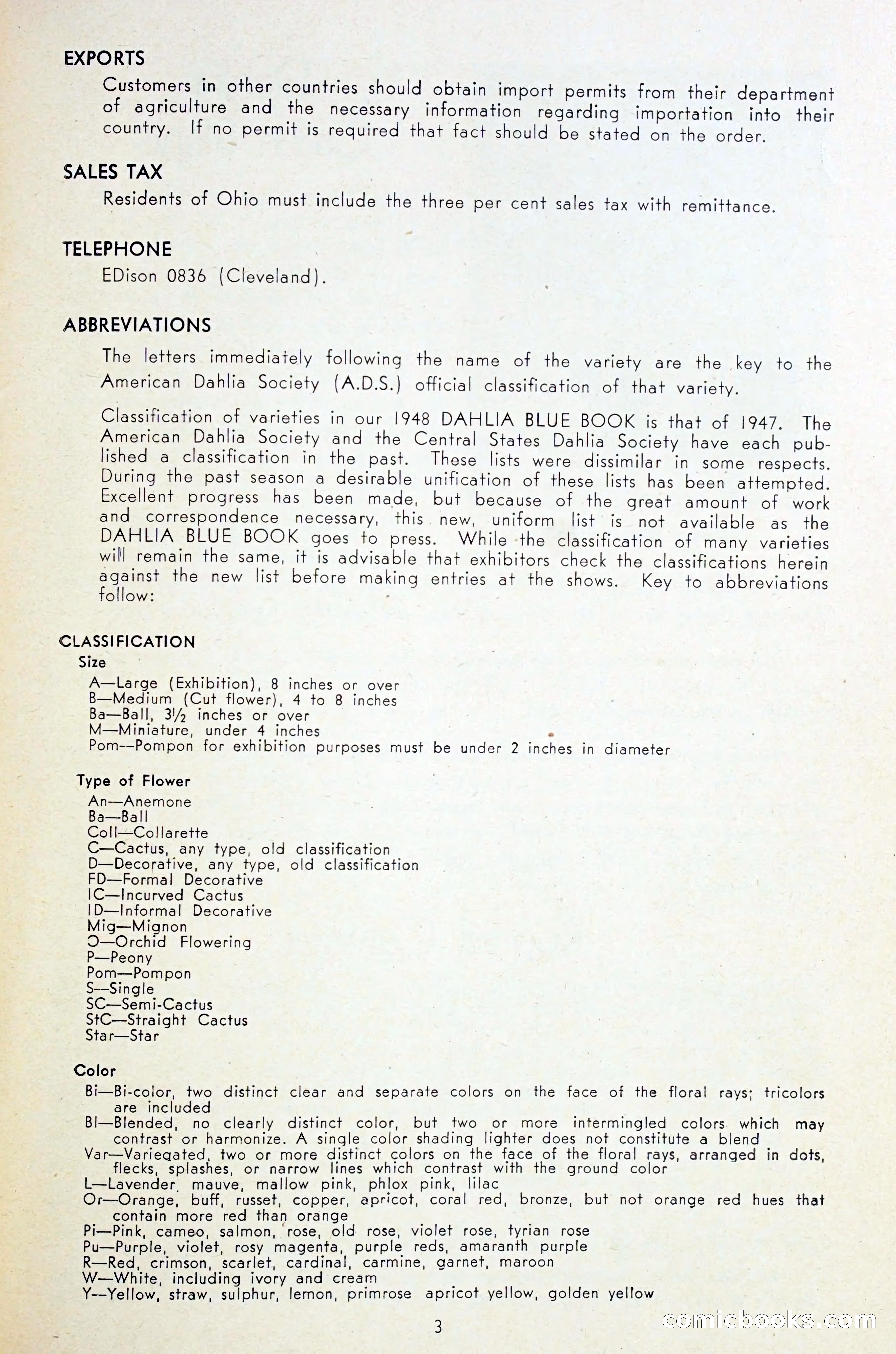 Dahlia Blue Book for 1948 — page 8 of 54