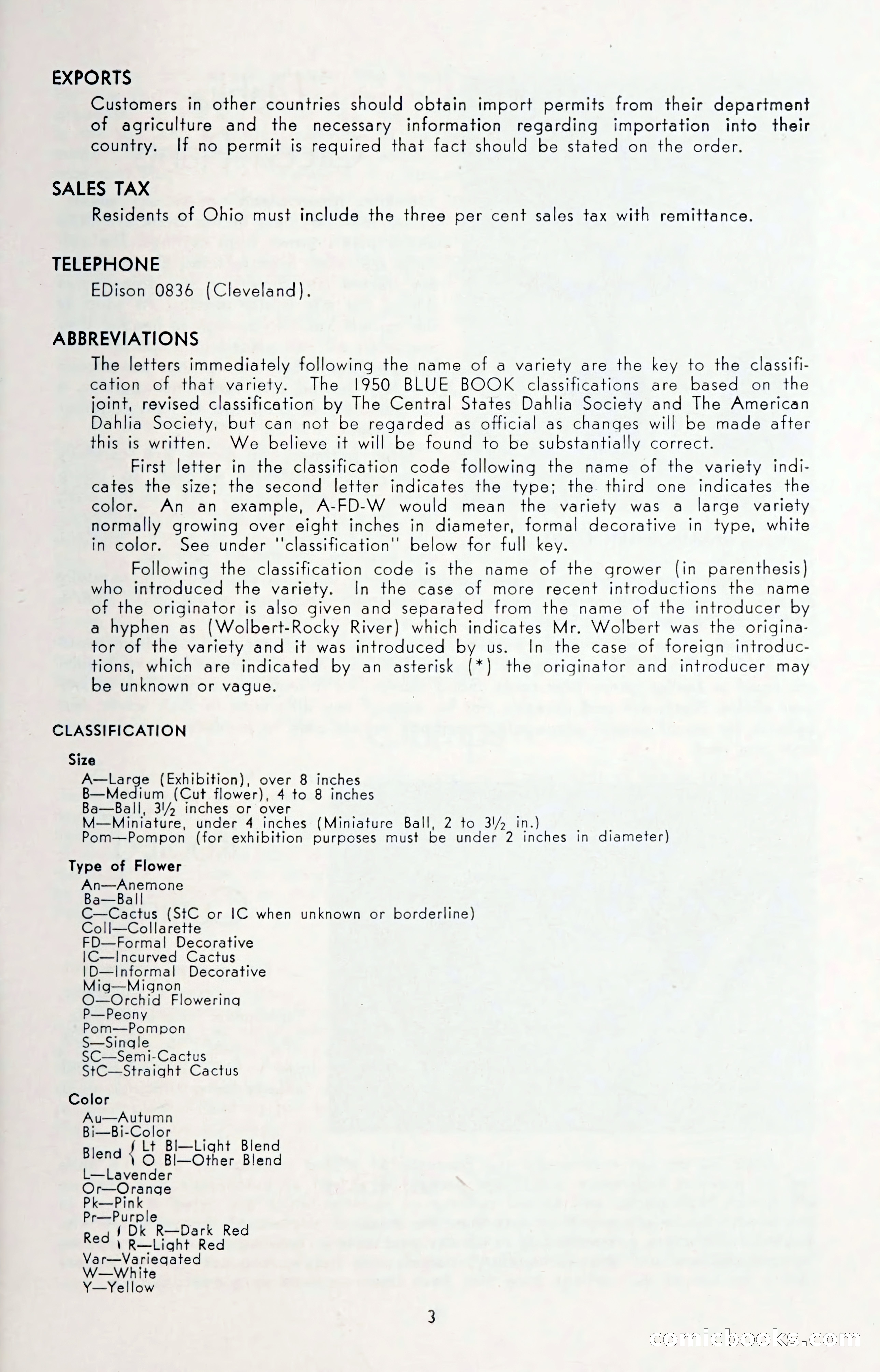 Dahlia Blue Book for 1950 — page 7 of 62