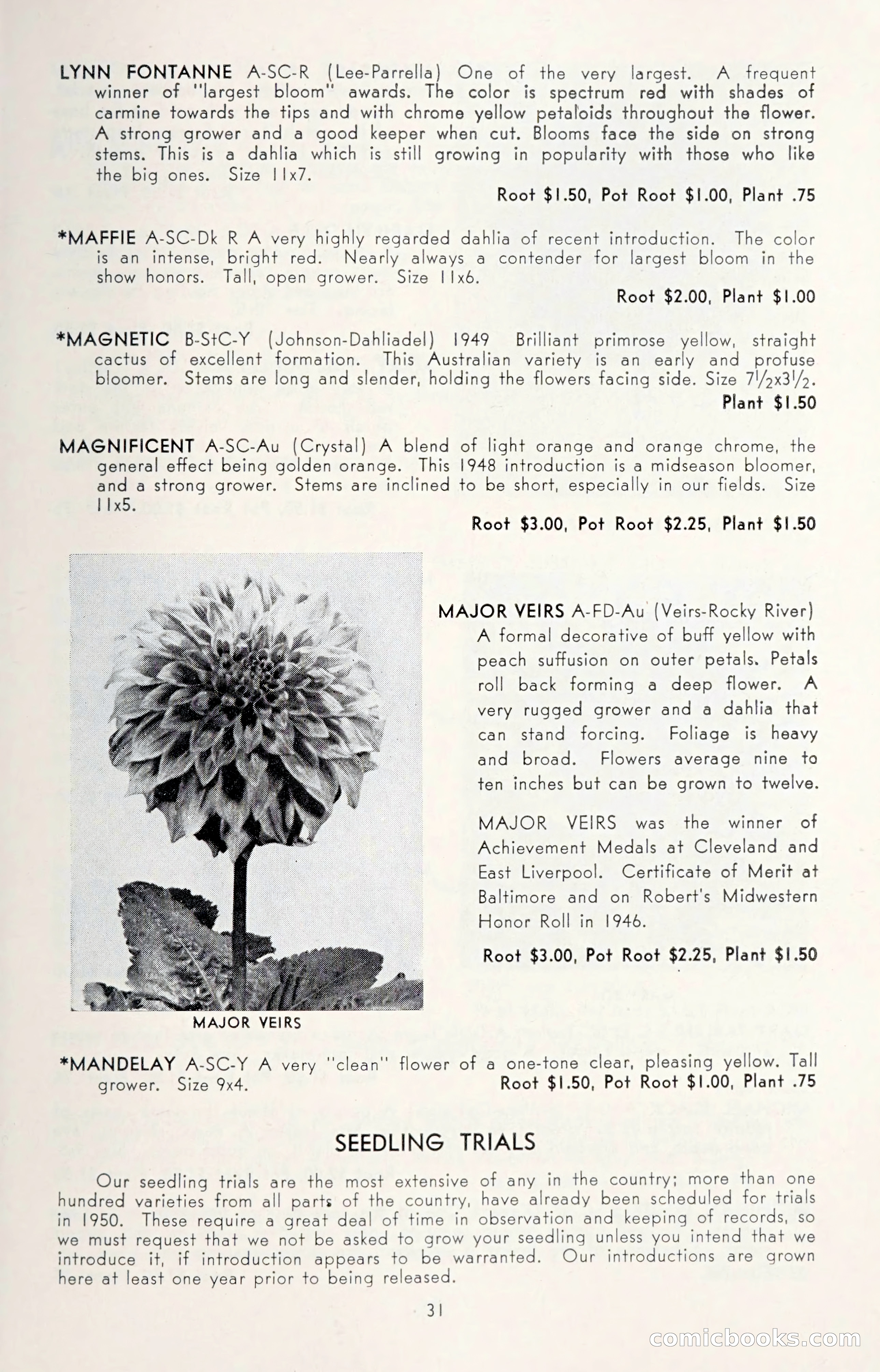 Dahlia Blue Book for 1950 — page 35 of 62