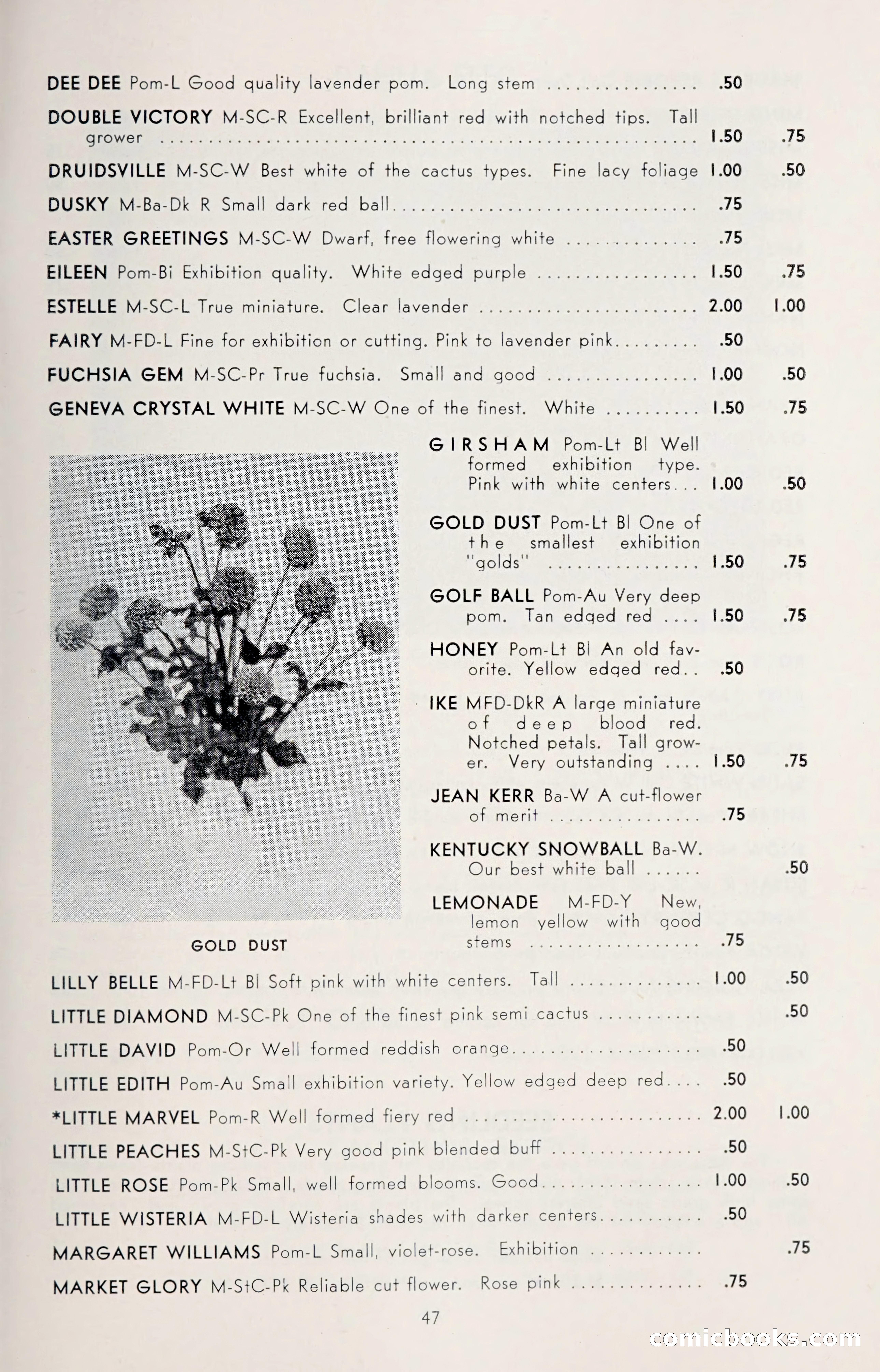 Dahlia Blue Book for 1950 — page 51 of 62