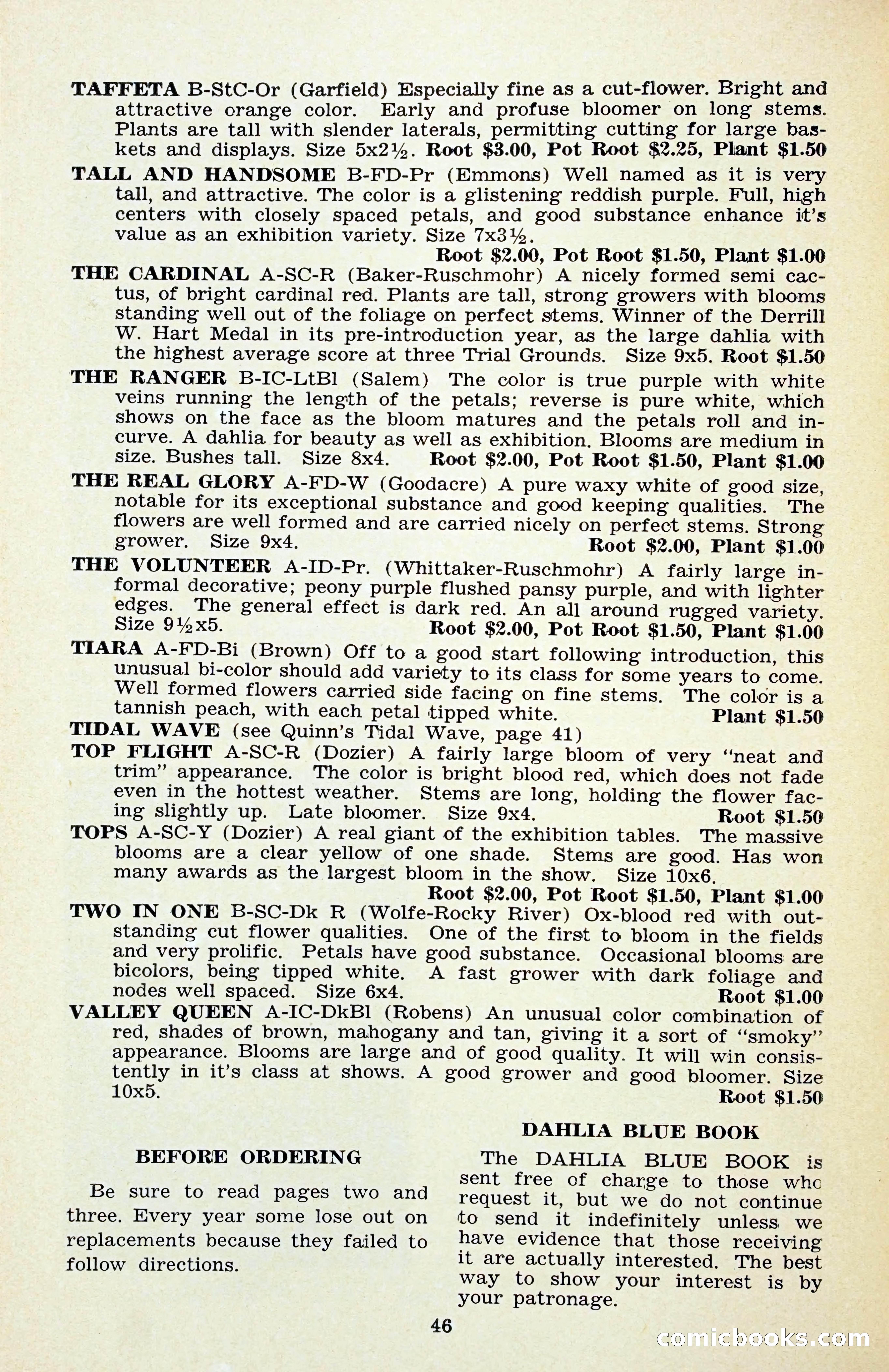 The Dahlia Blue Book for 1956 — page 49 of 69