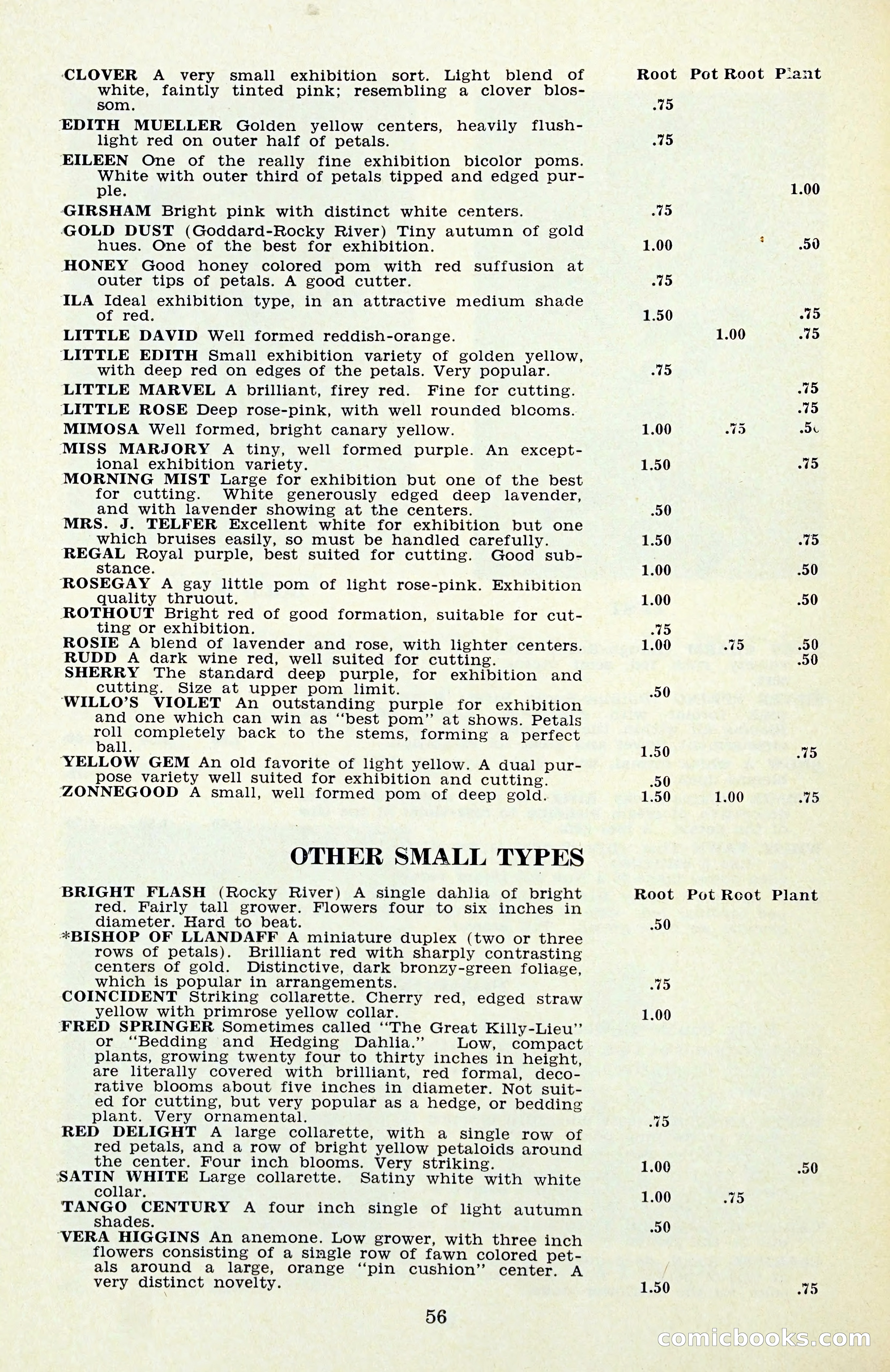 The Dahlia Blue Book for 1956 — page 59 of 69