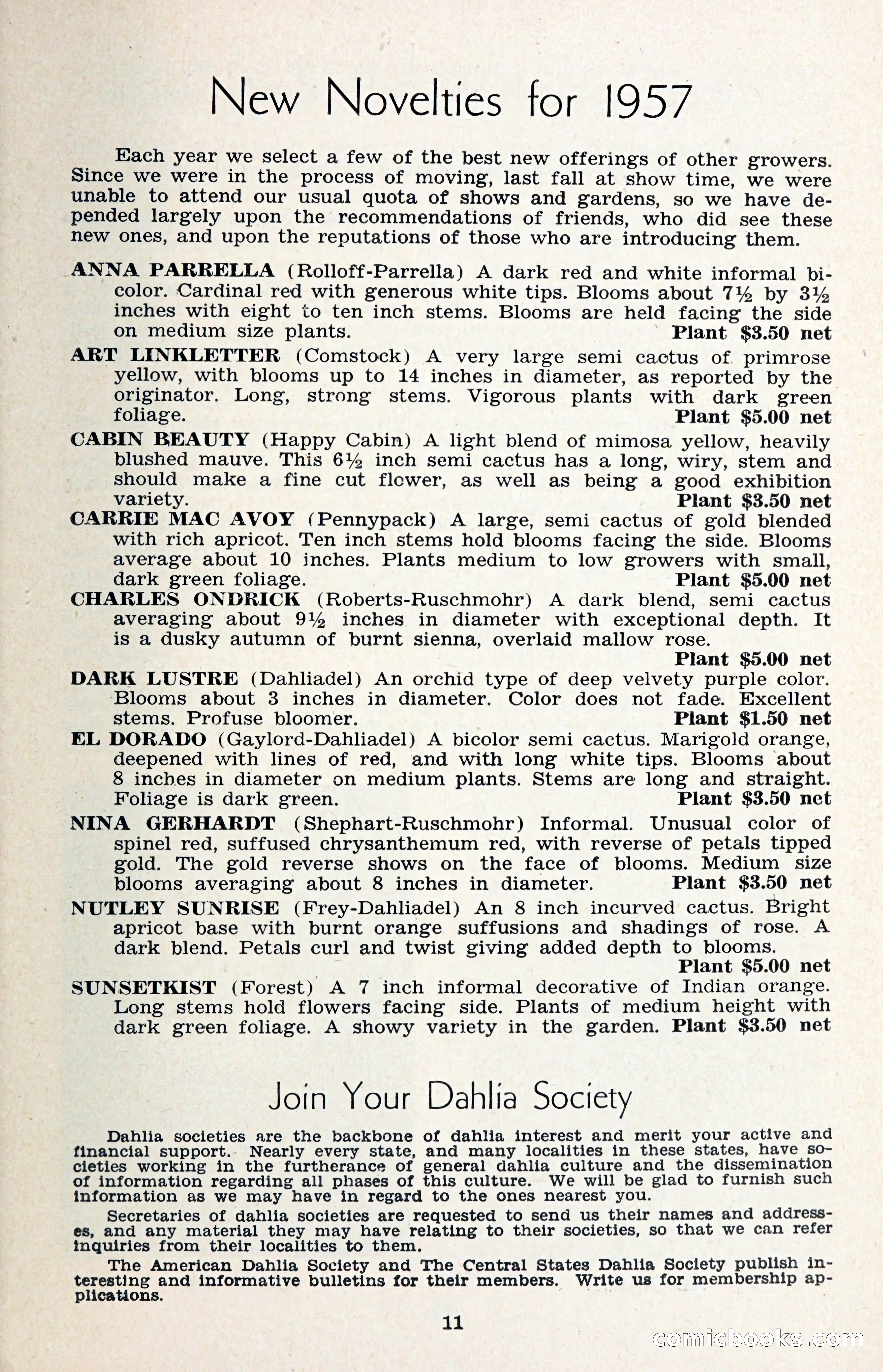 The Dahlia Blue Book for 1957 — page 14 of 69
