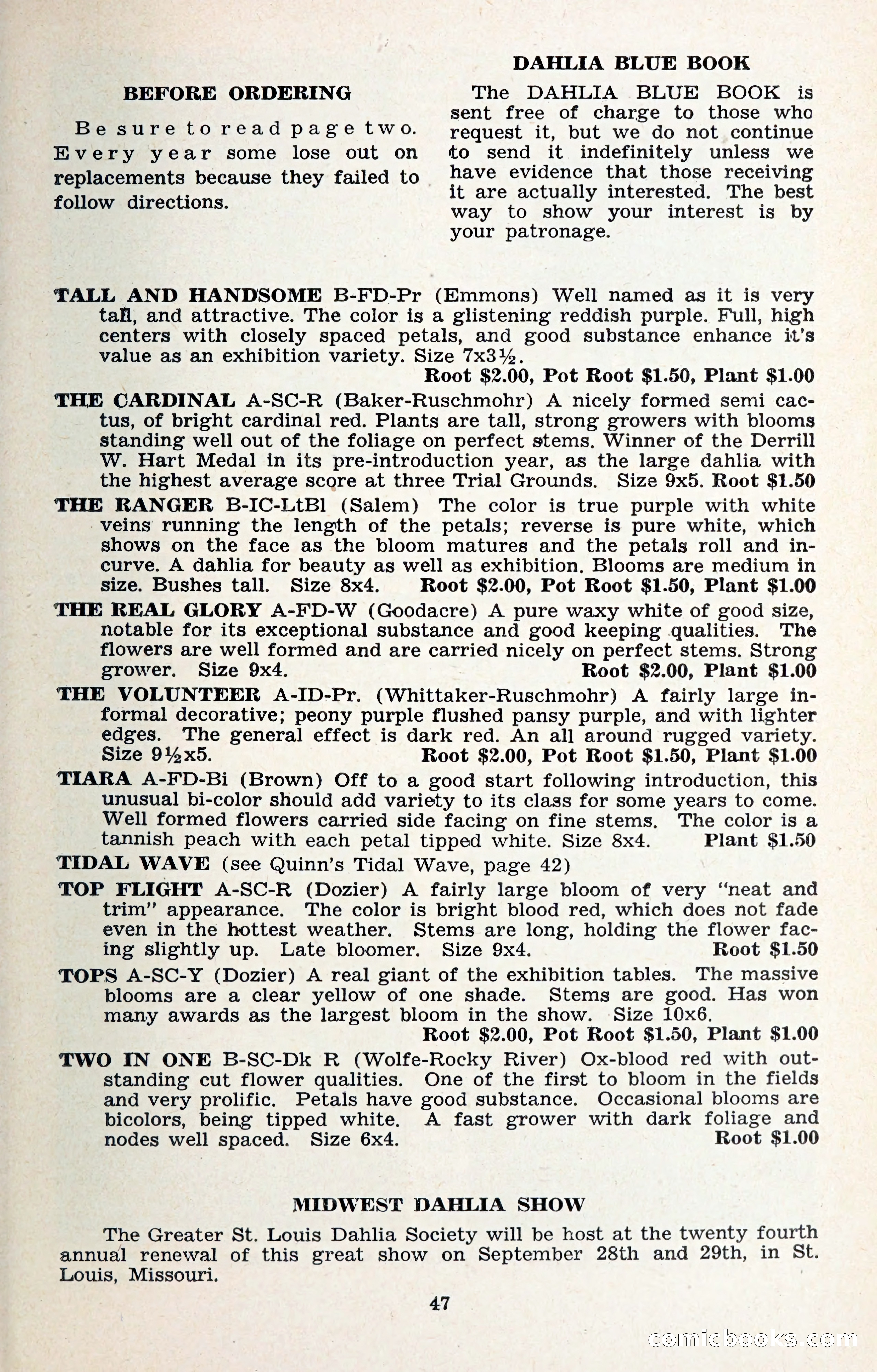 The Dahlia Blue Book for 1957 — page 50 of 69