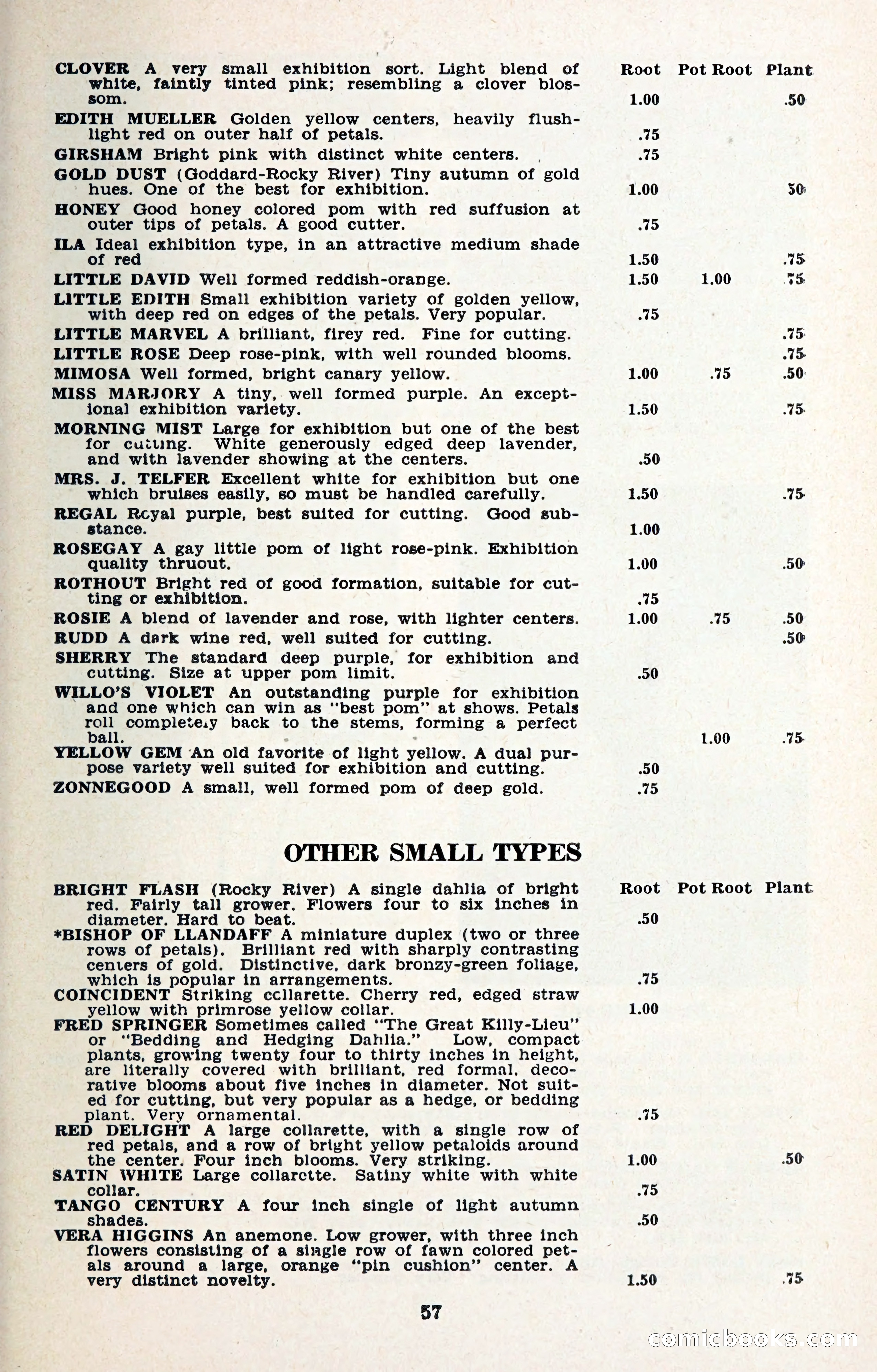 The Dahlia Blue Book for 1957 — page 60 of 69