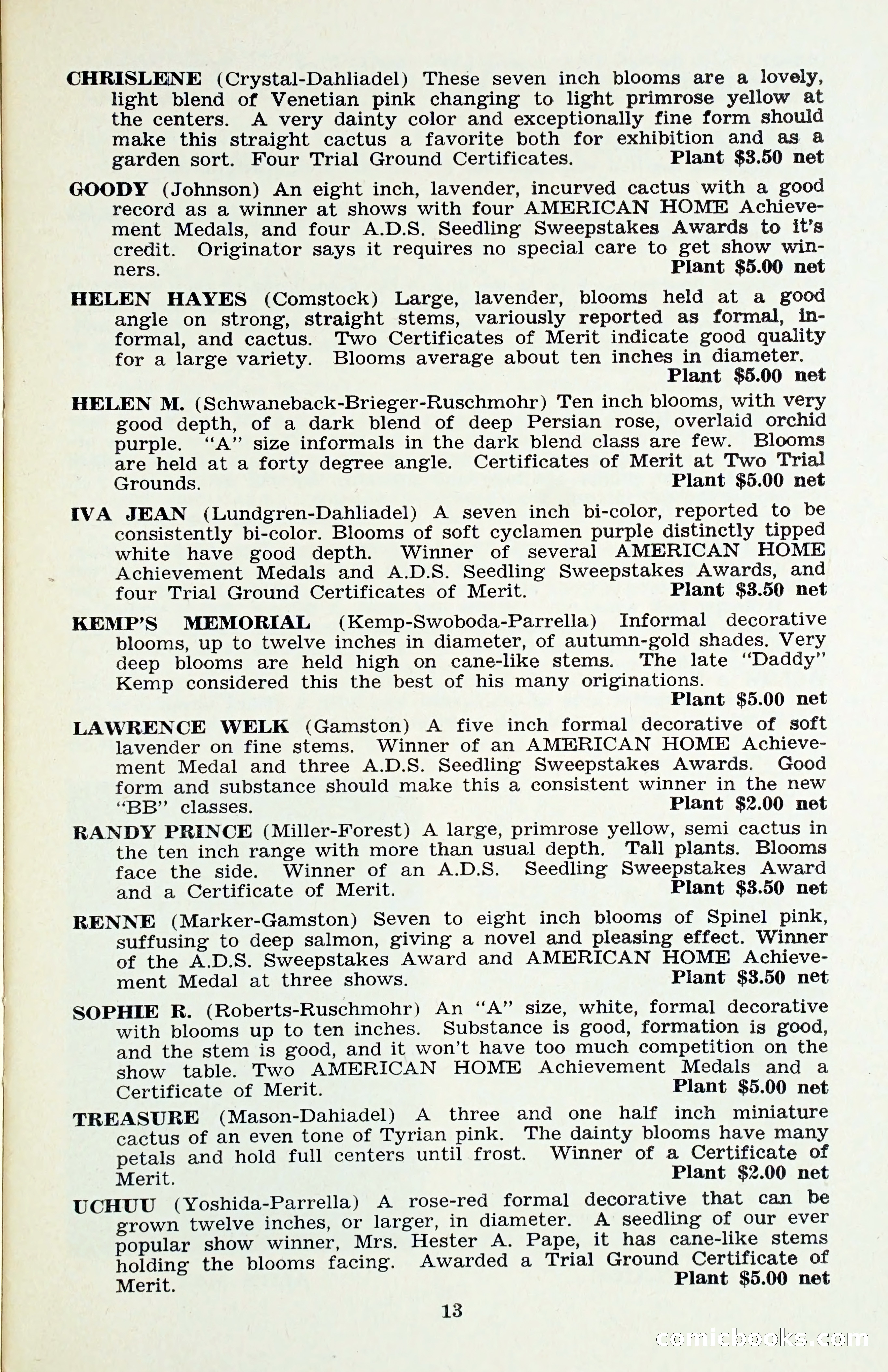 The Dahlia Blue Book for 1958 — page 16 of 67