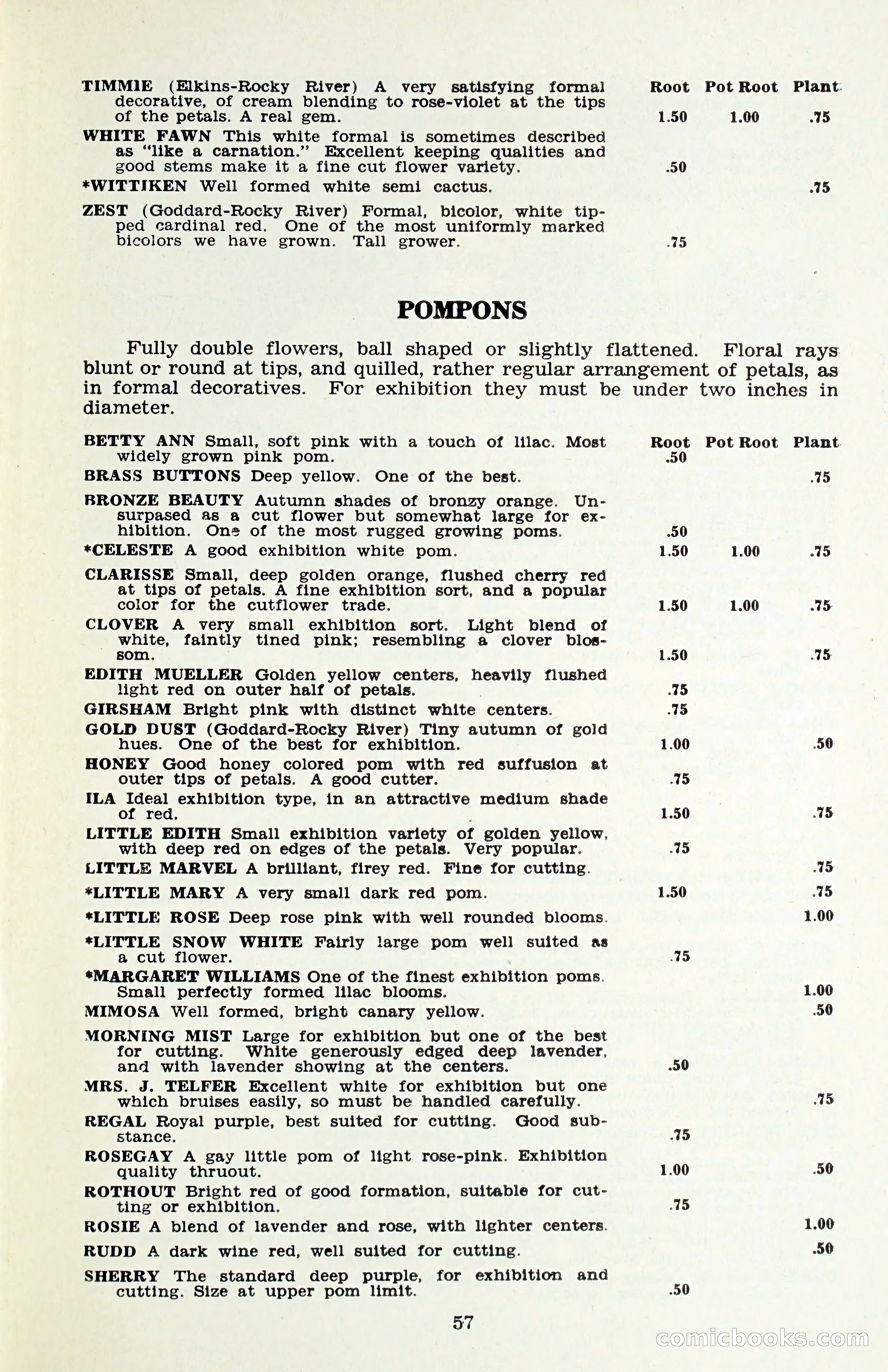 The Dahlia Blue Book for 1958 — page 60 of 67