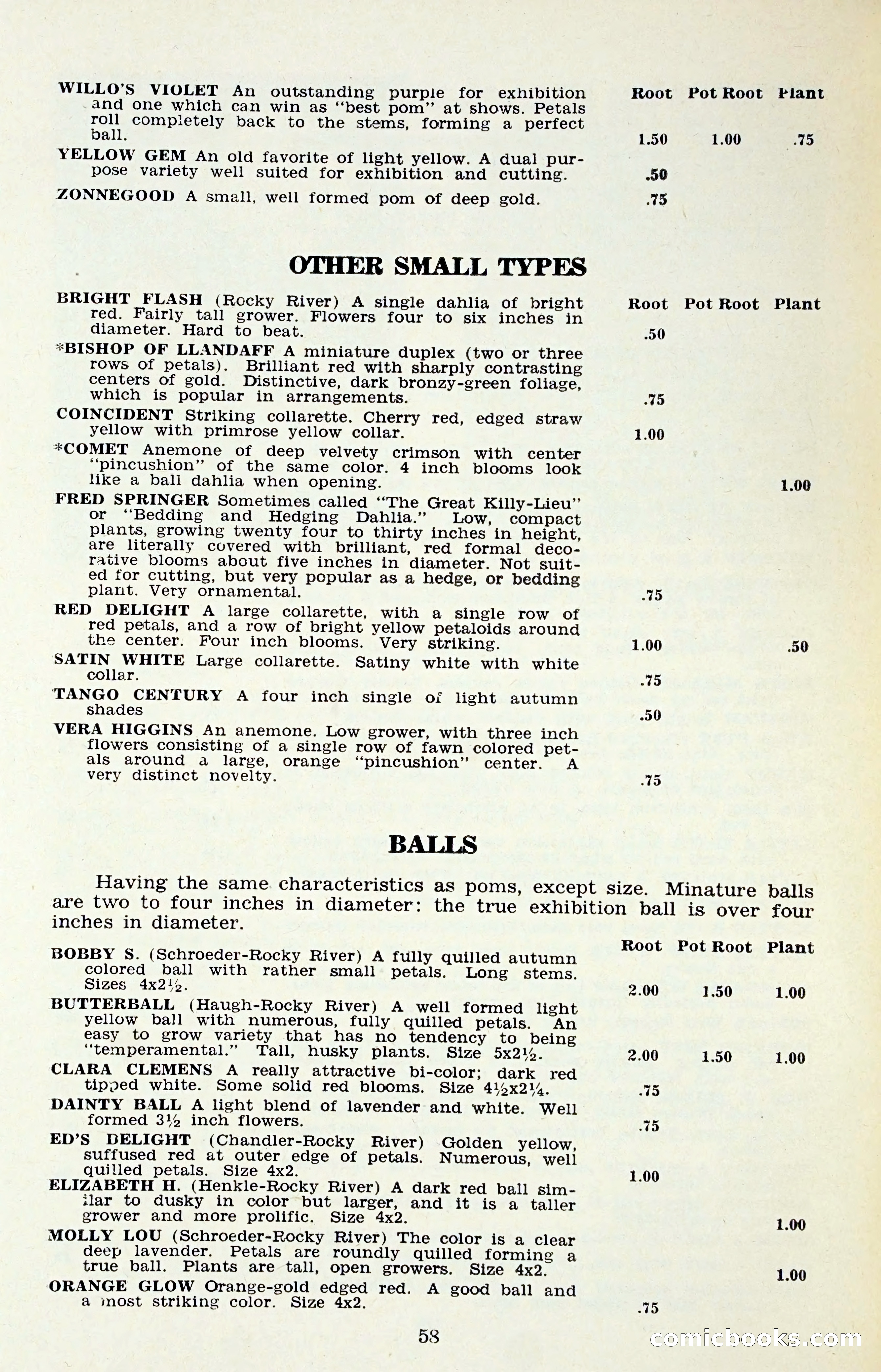 The Dahlia Blue Book for 1958 — page 61 of 67