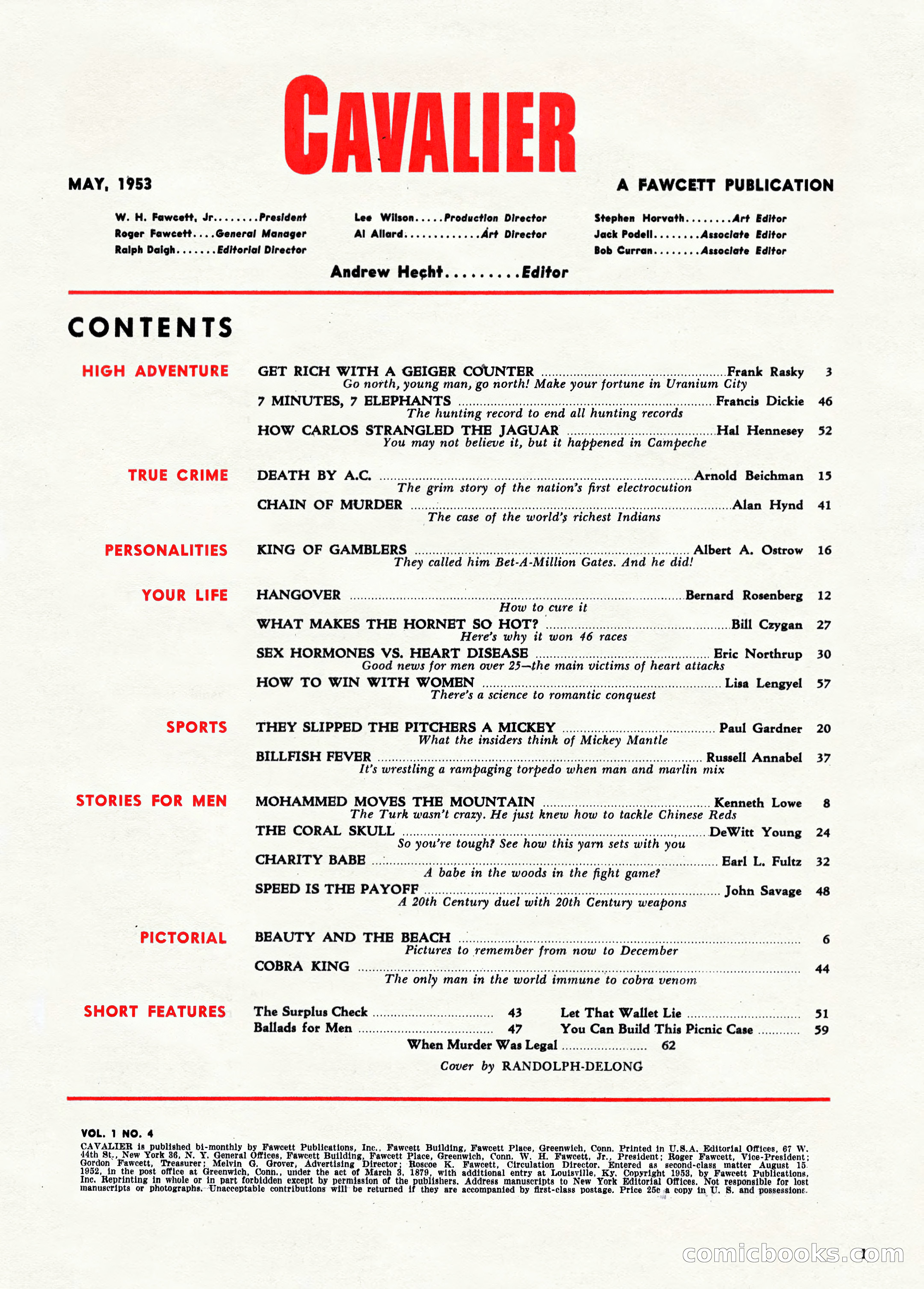 Cavalier, May 1953 — page 3 of 84