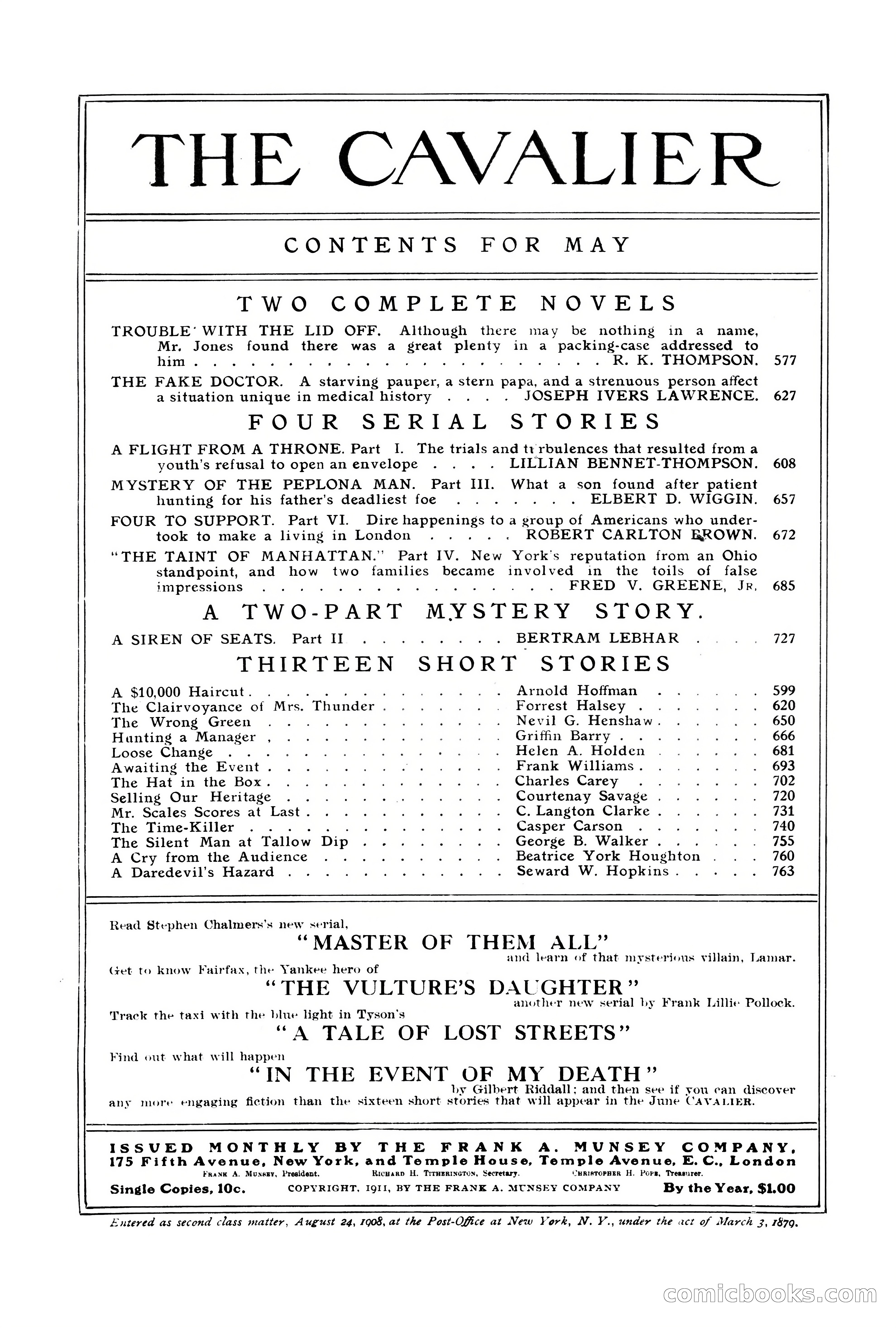 The Cavalier for May — page 3 of 198