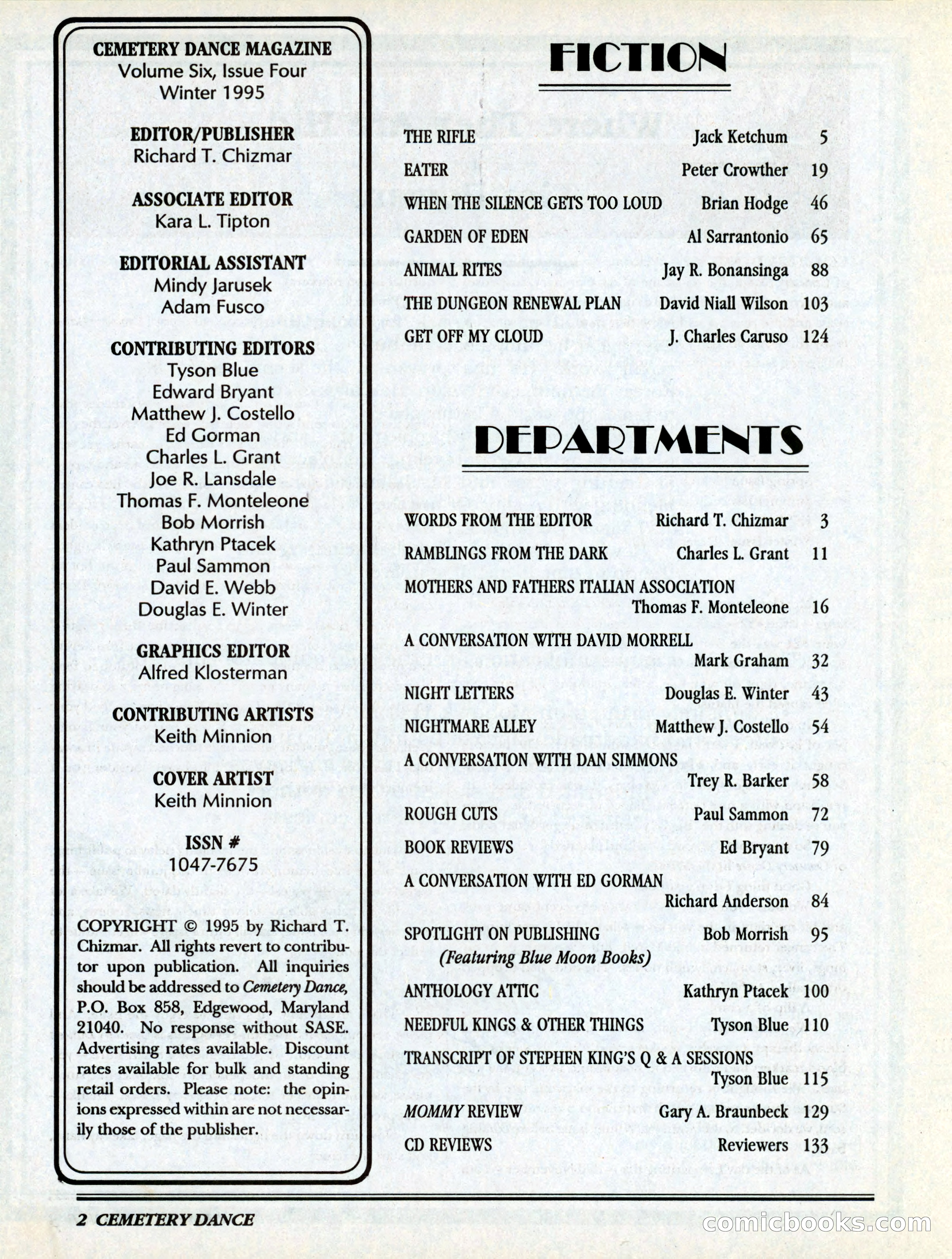 Cemetery Dance, Volume 6, Issue 4 — page 4 of 148