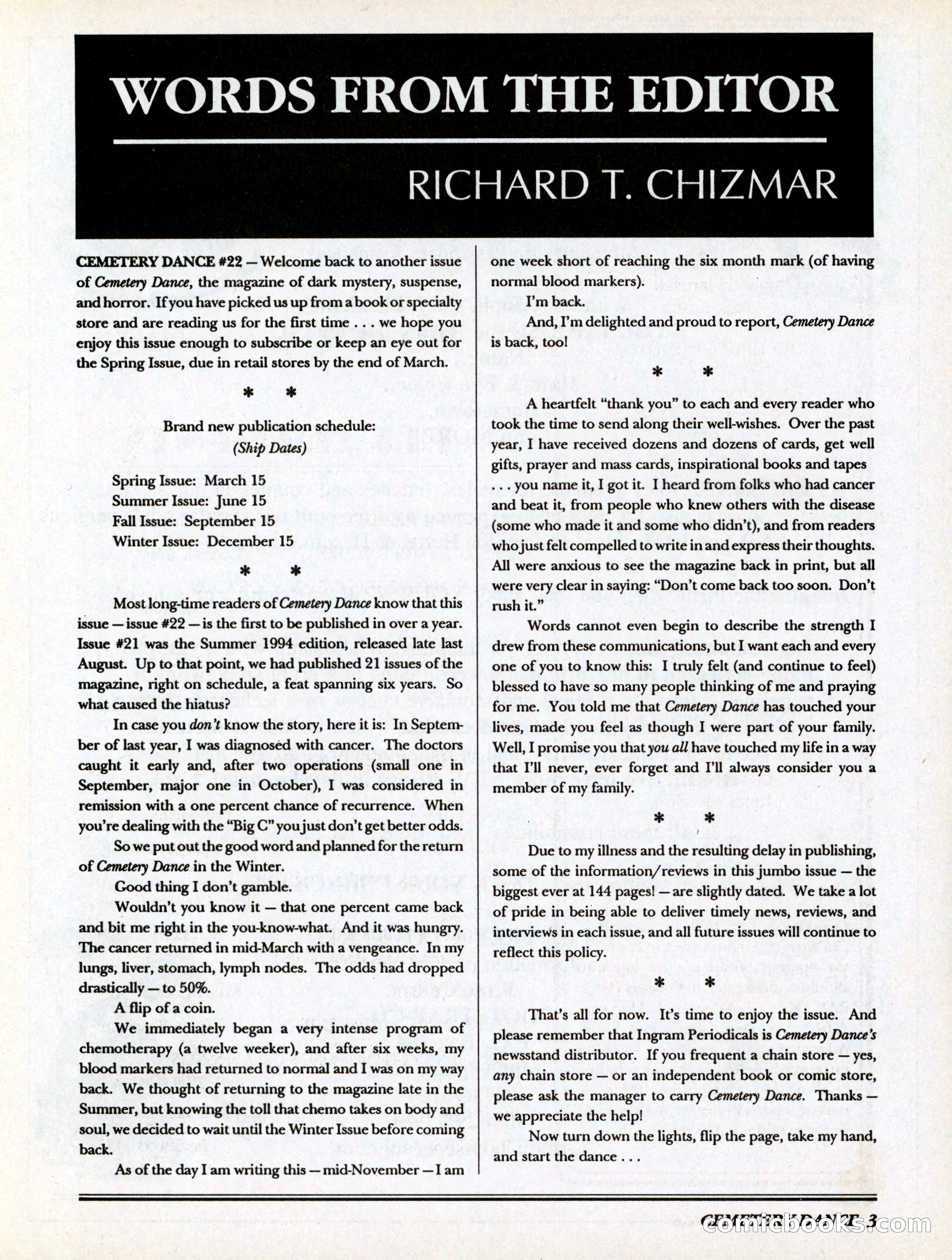 Cemetery Dance, Volume 6, Issue 4 — page 5 of 148