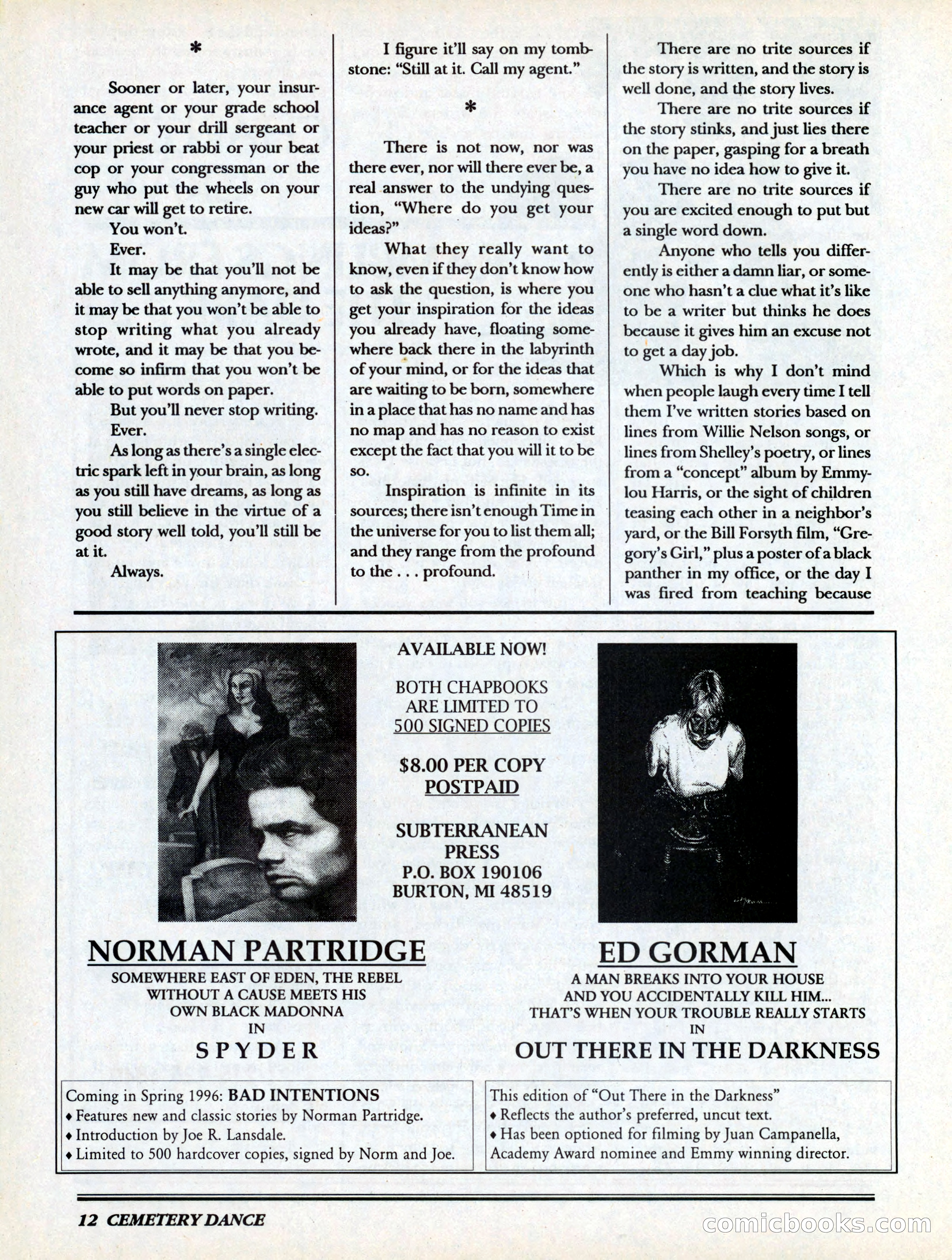 Cemetery Dance, Volume 6, Issue 4 — page 14 of 148