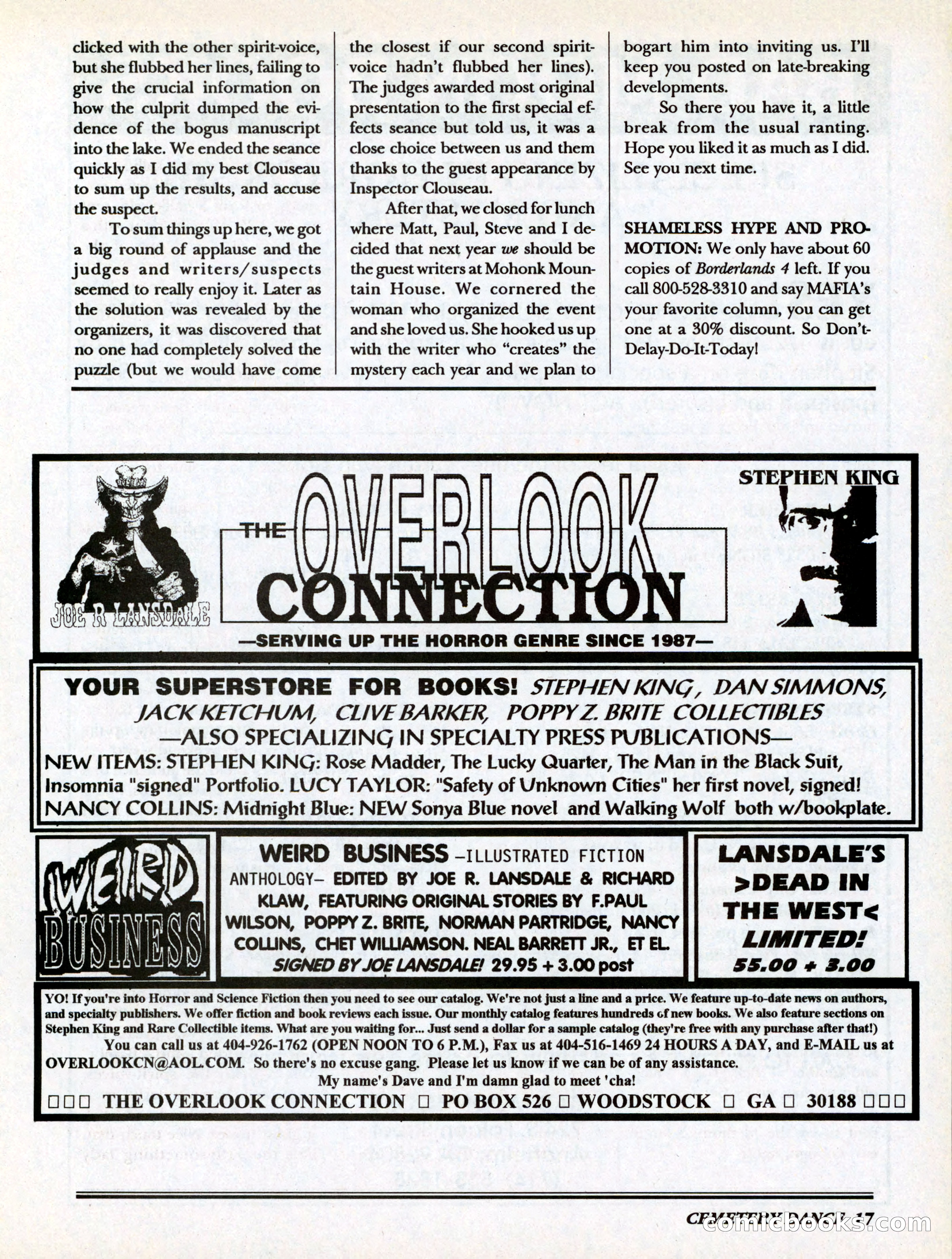 Cemetery Dance, Volume 6, Issue 4 — page 19 of 148