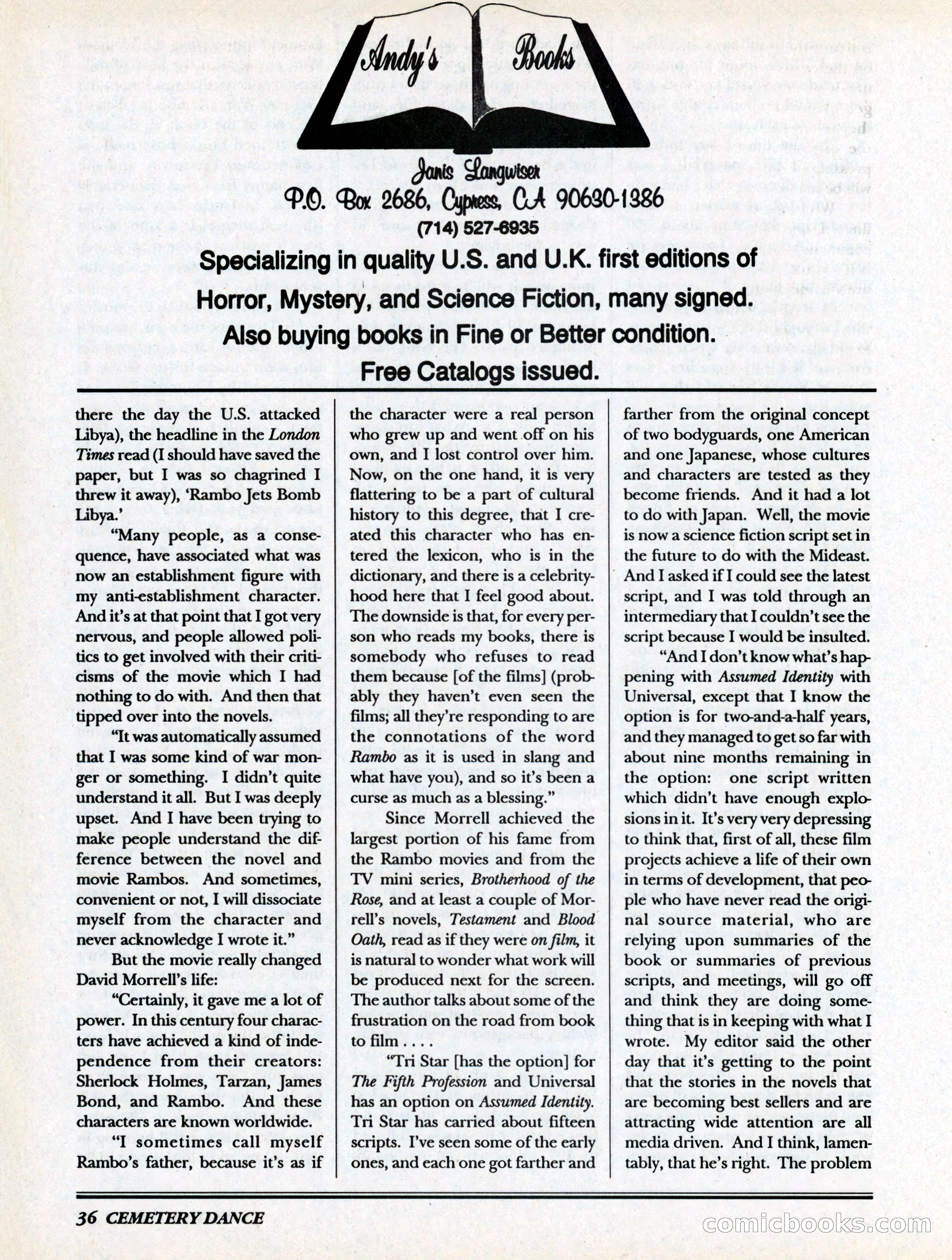 Cemetery Dance, Volume 6, Issue 4 — page 38 of 148