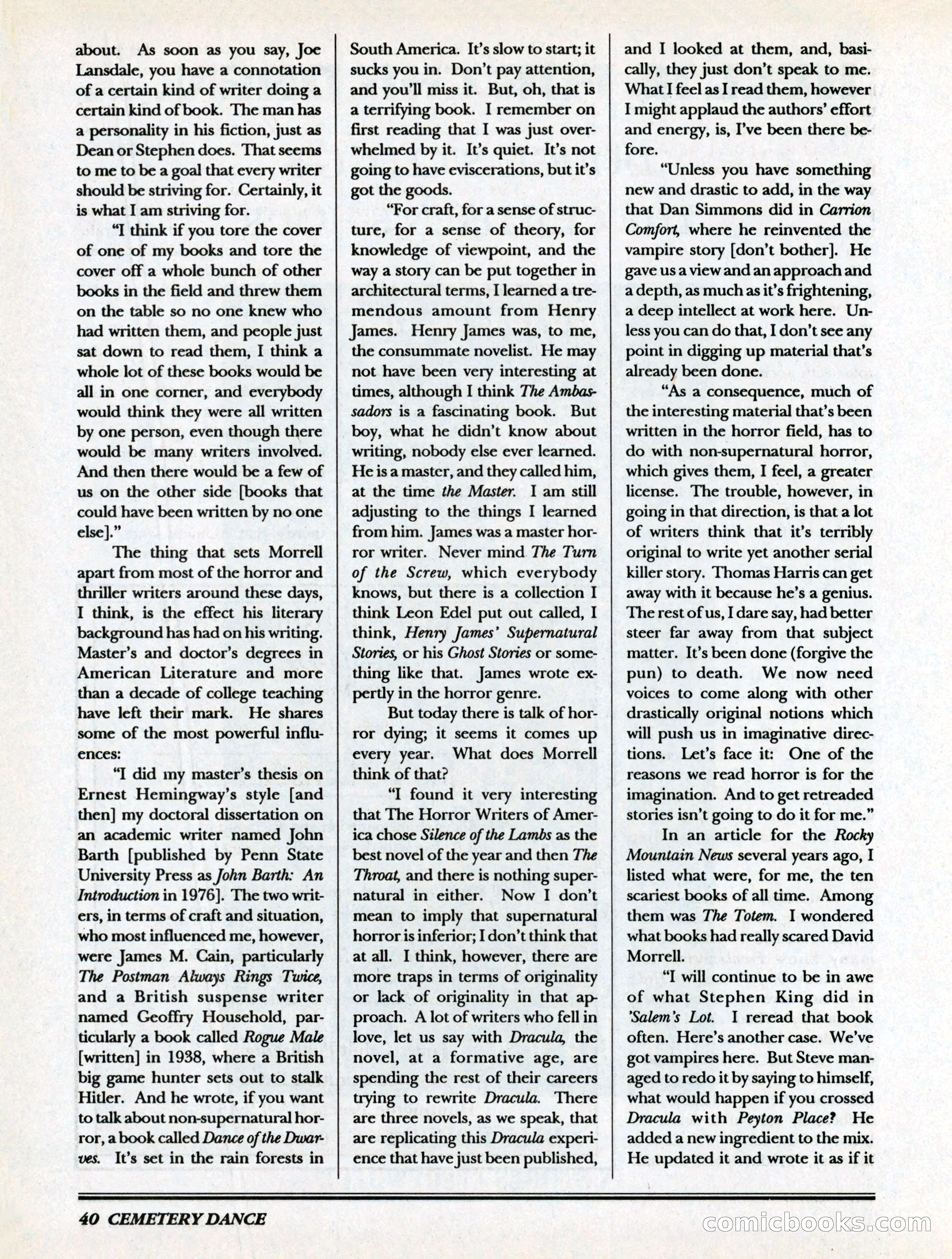 Cemetery Dance, Volume 6, Issue 4 — page 42 of 148