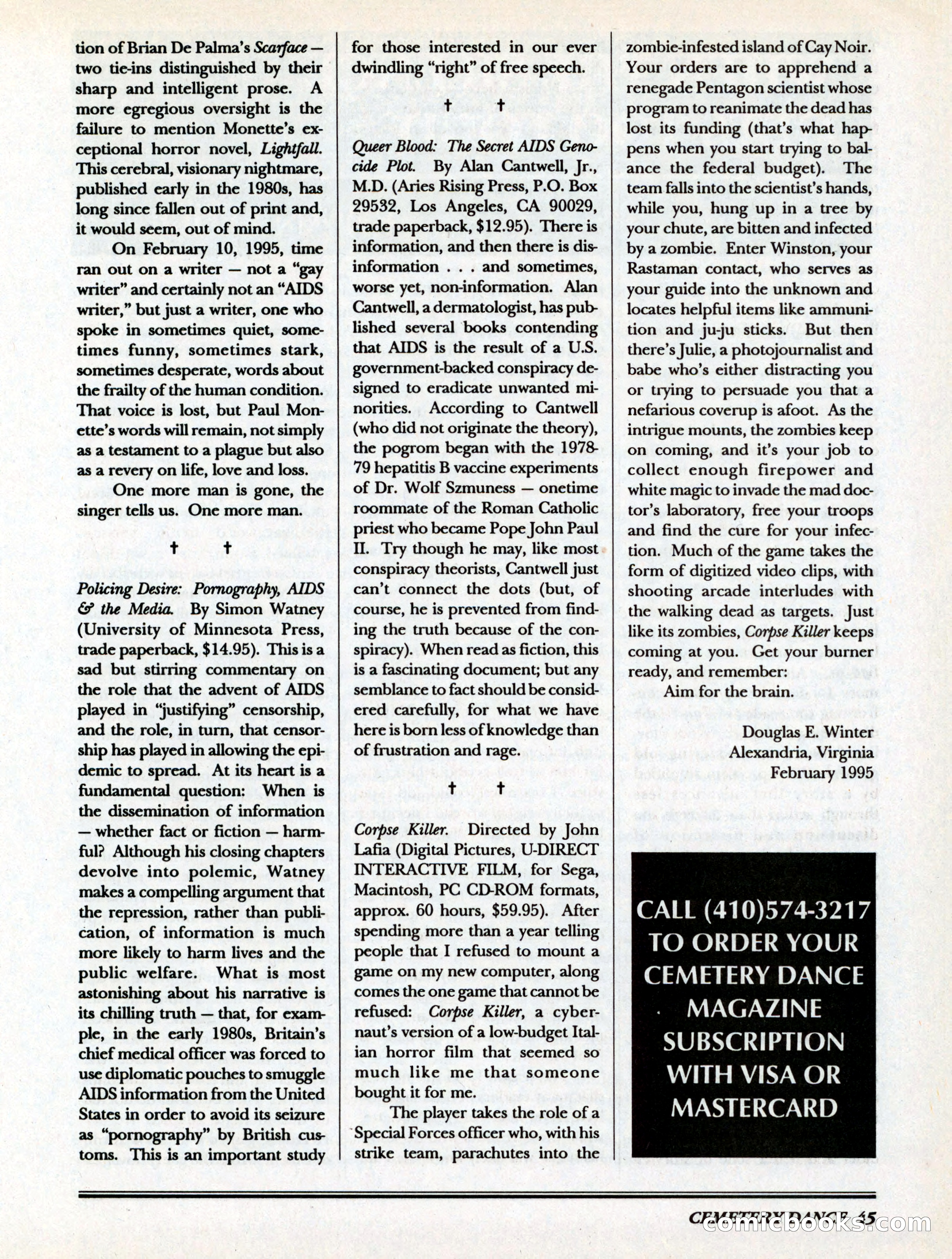 Cemetery Dance, Volume 6, Issue 4 — page 47 of 148