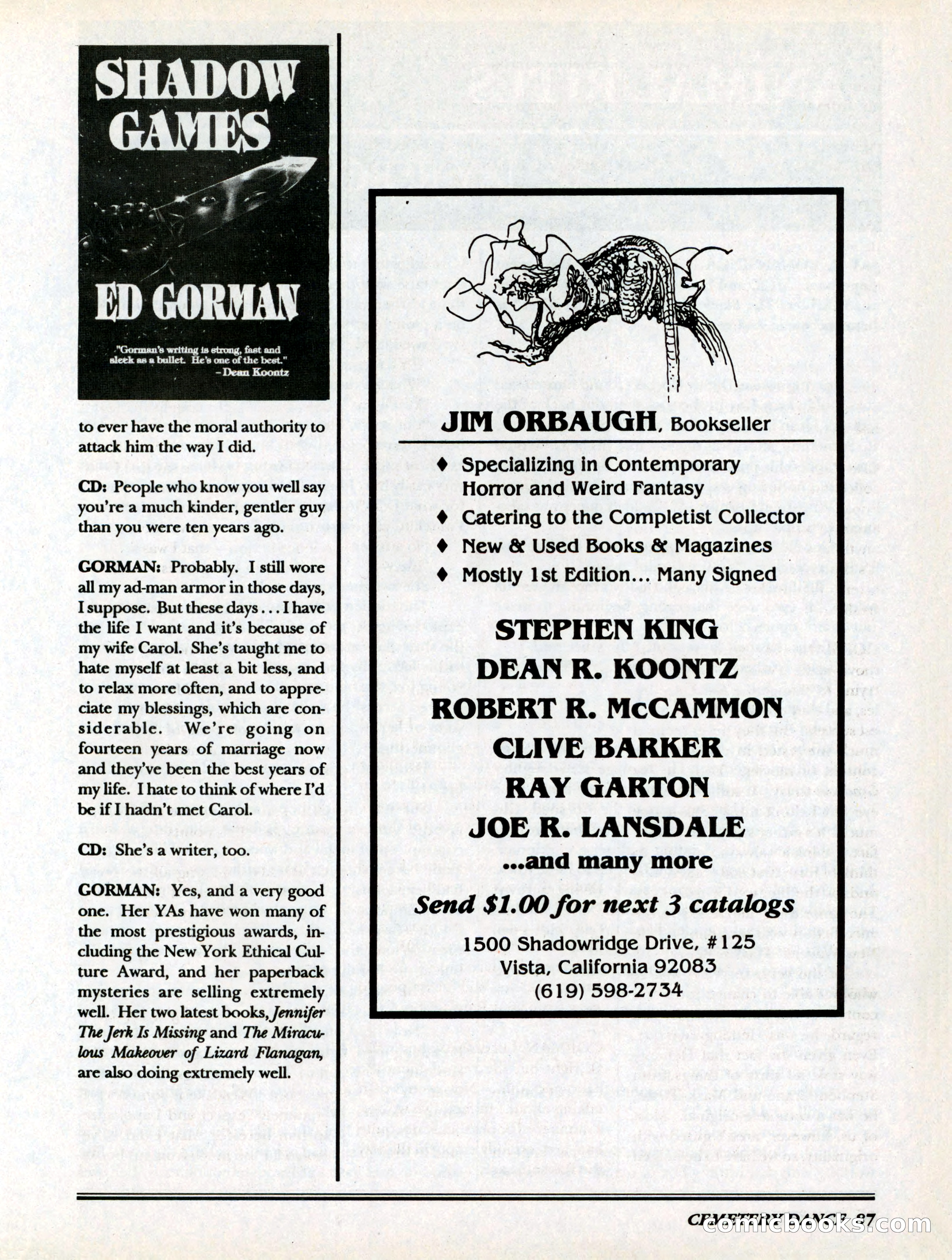 Cemetery Dance, Volume 6, Issue 4 — page 89 of 148