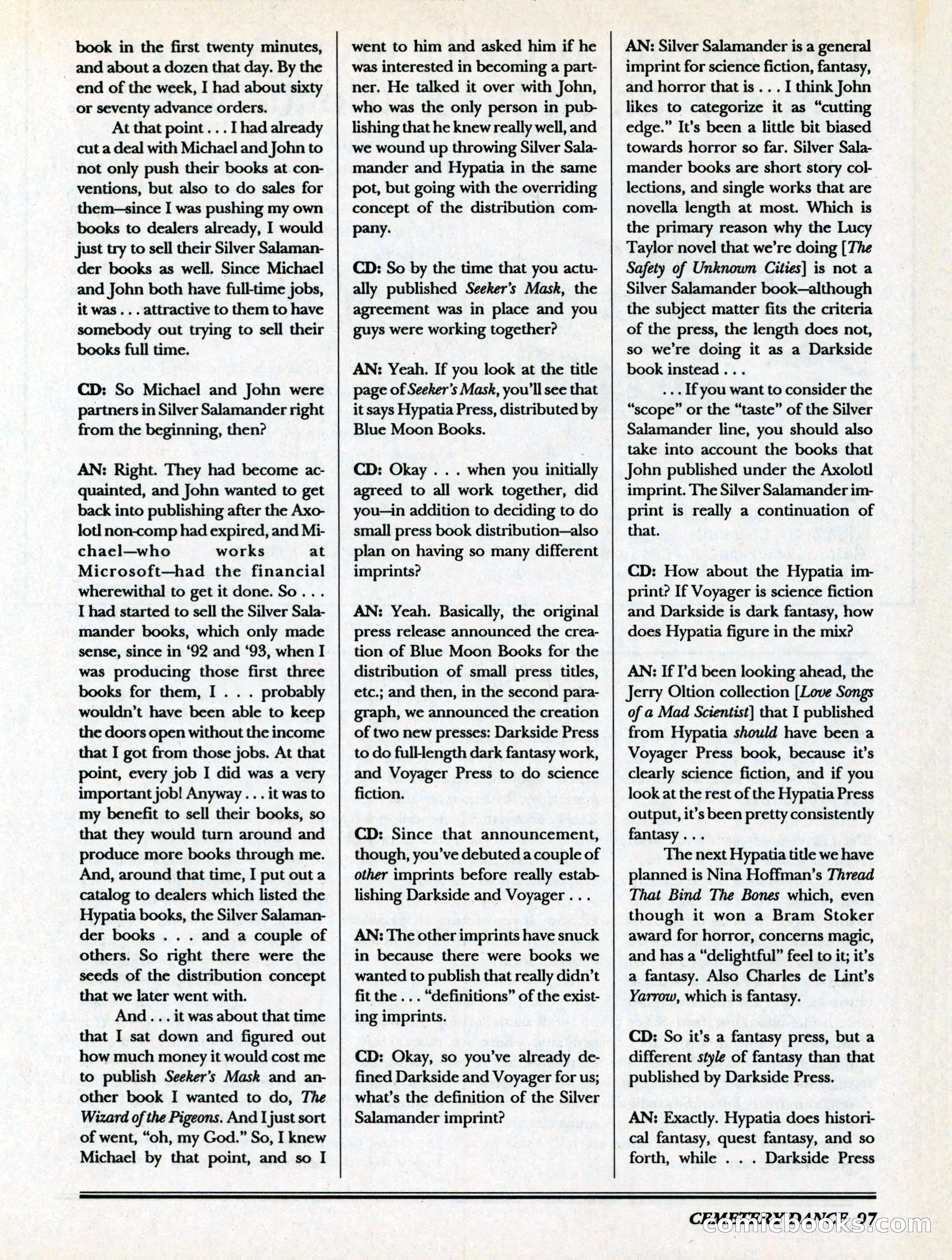 Cemetery Dance, Volume 6, Issue 4 — page 99 of 148