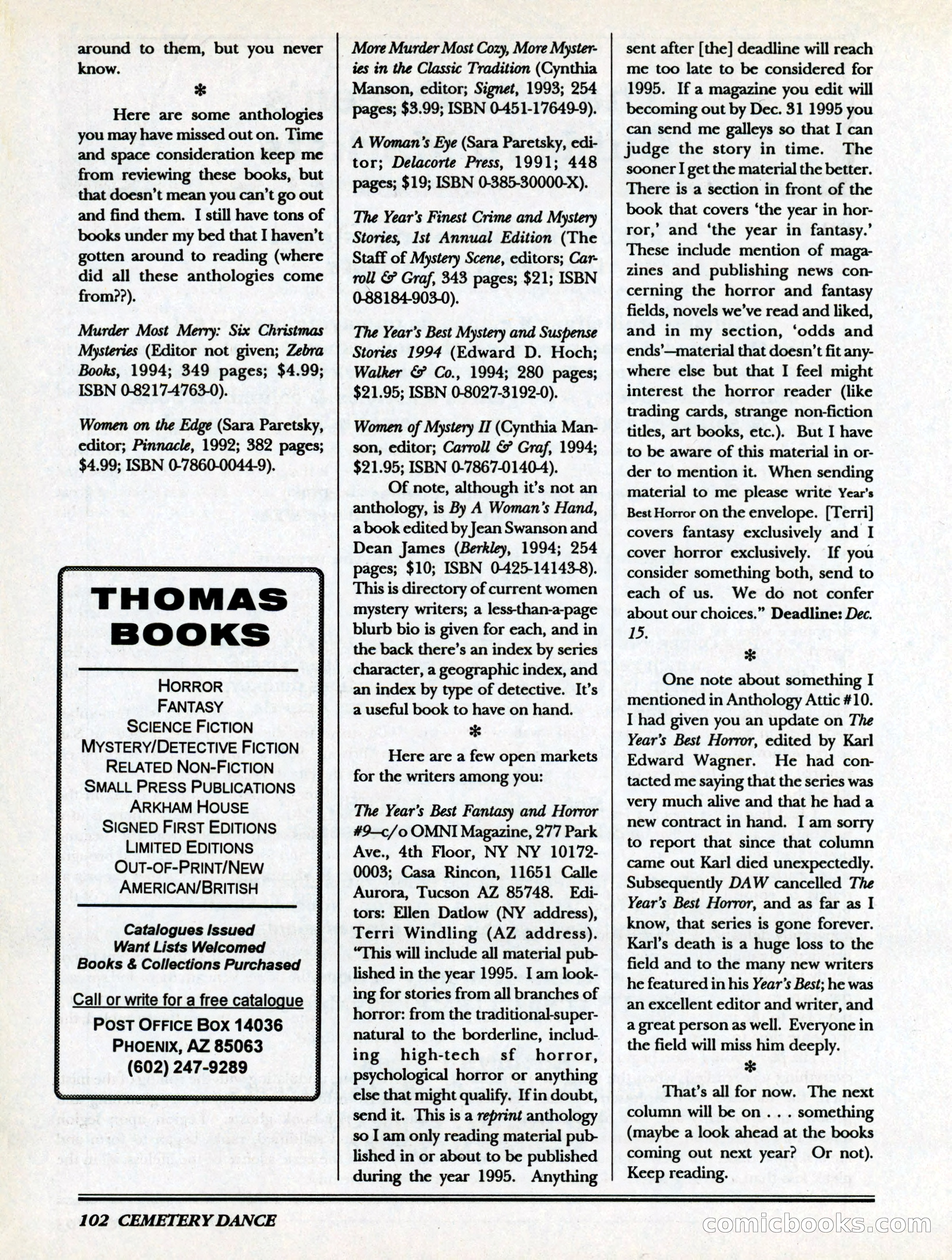 Cemetery Dance, Volume 6, Issue 4 — page 104 of 148