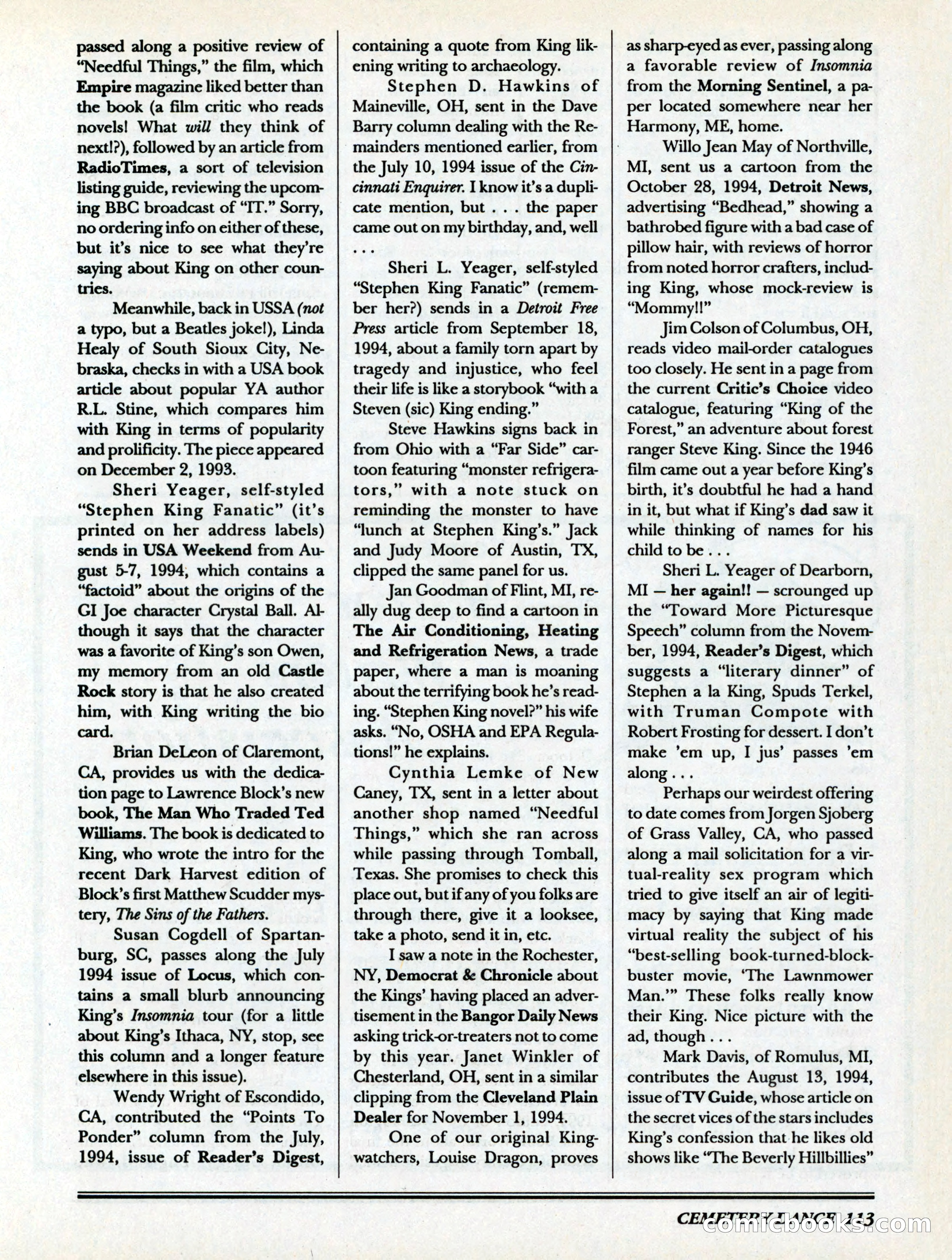 Cemetery Dance, Volume 6, Issue 4 — page 115 of 148