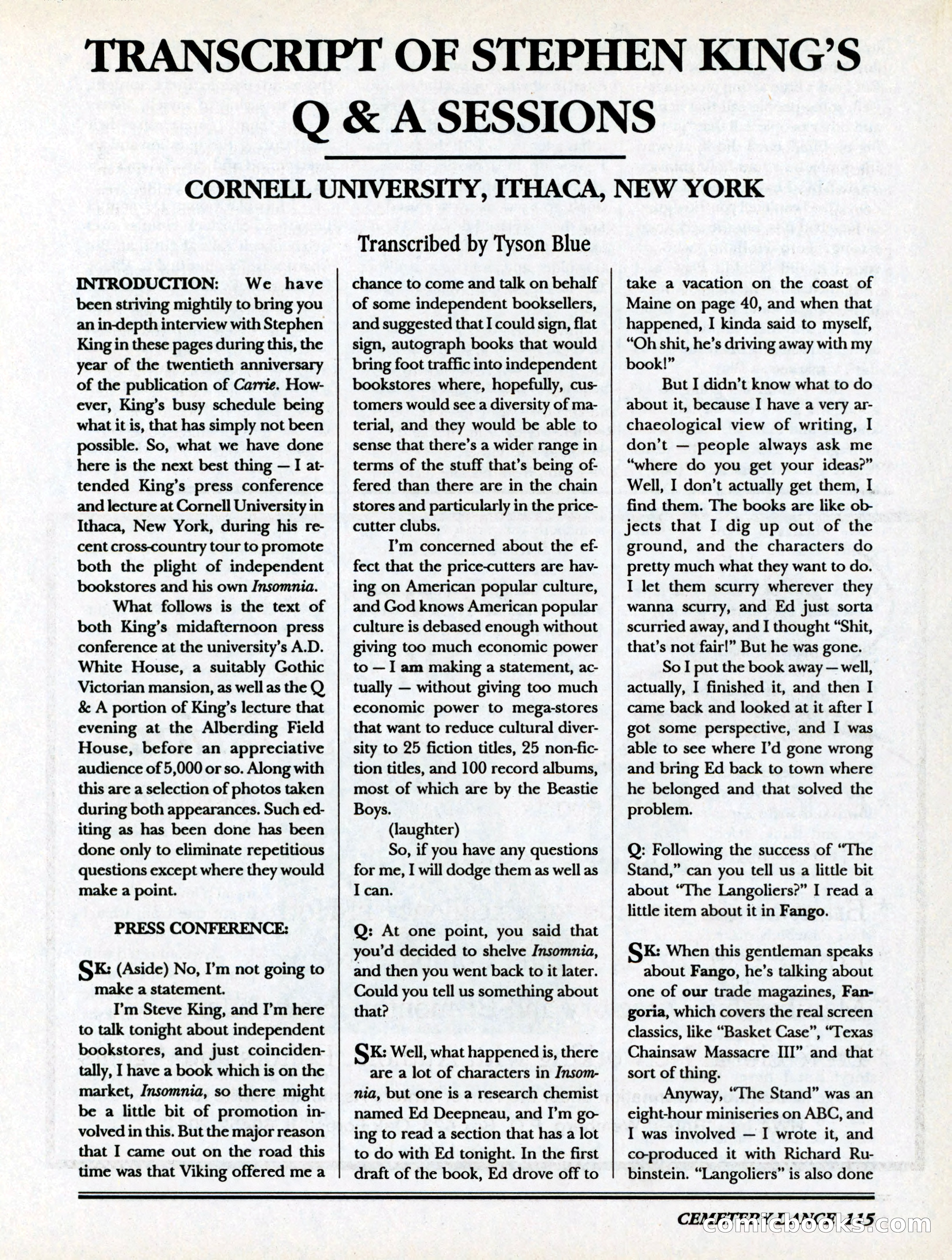Cemetery Dance, Volume 6, Issue 4 — page 117 of 148