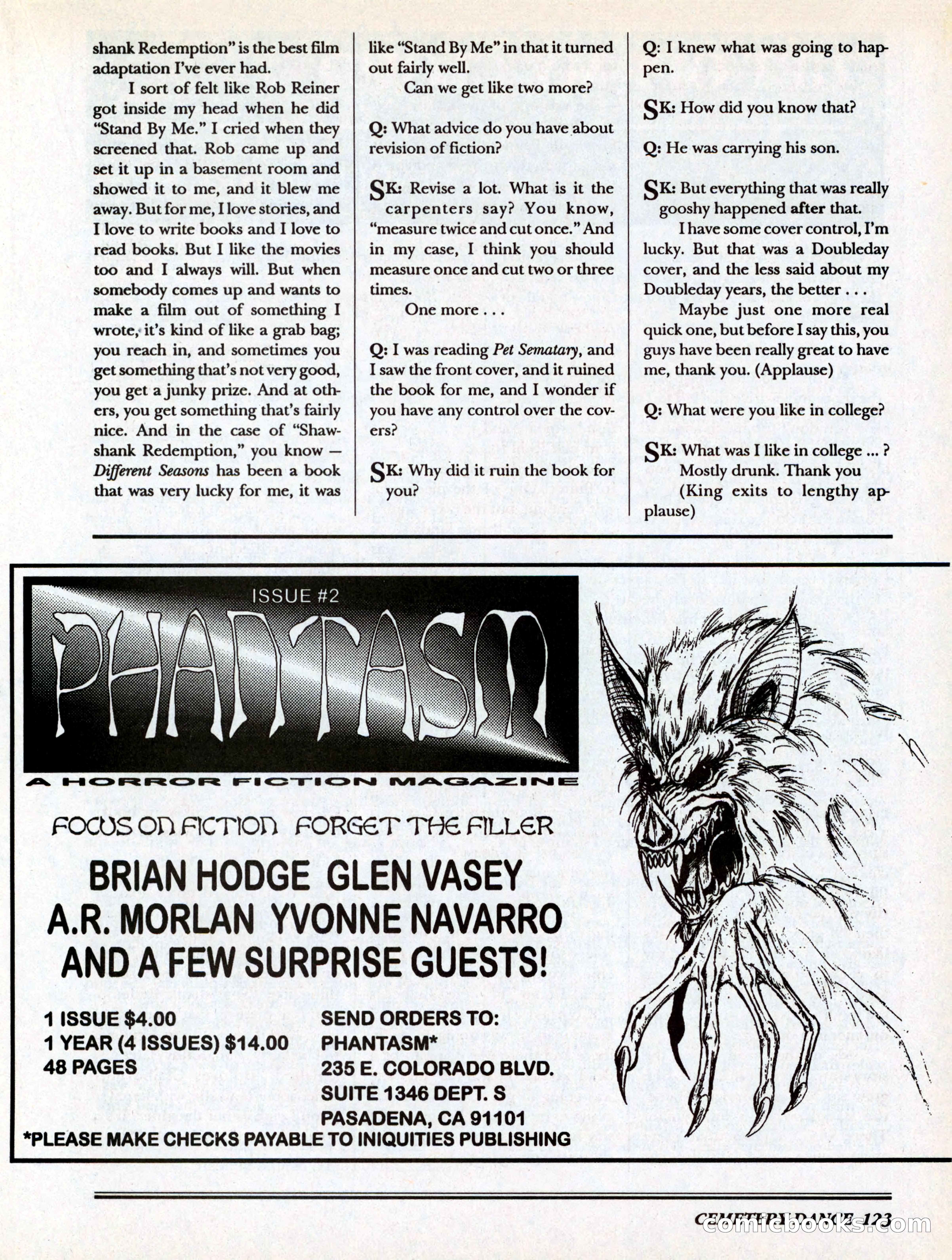 Cemetery Dance, Volume 6, Issue 4 — page 125 of 148