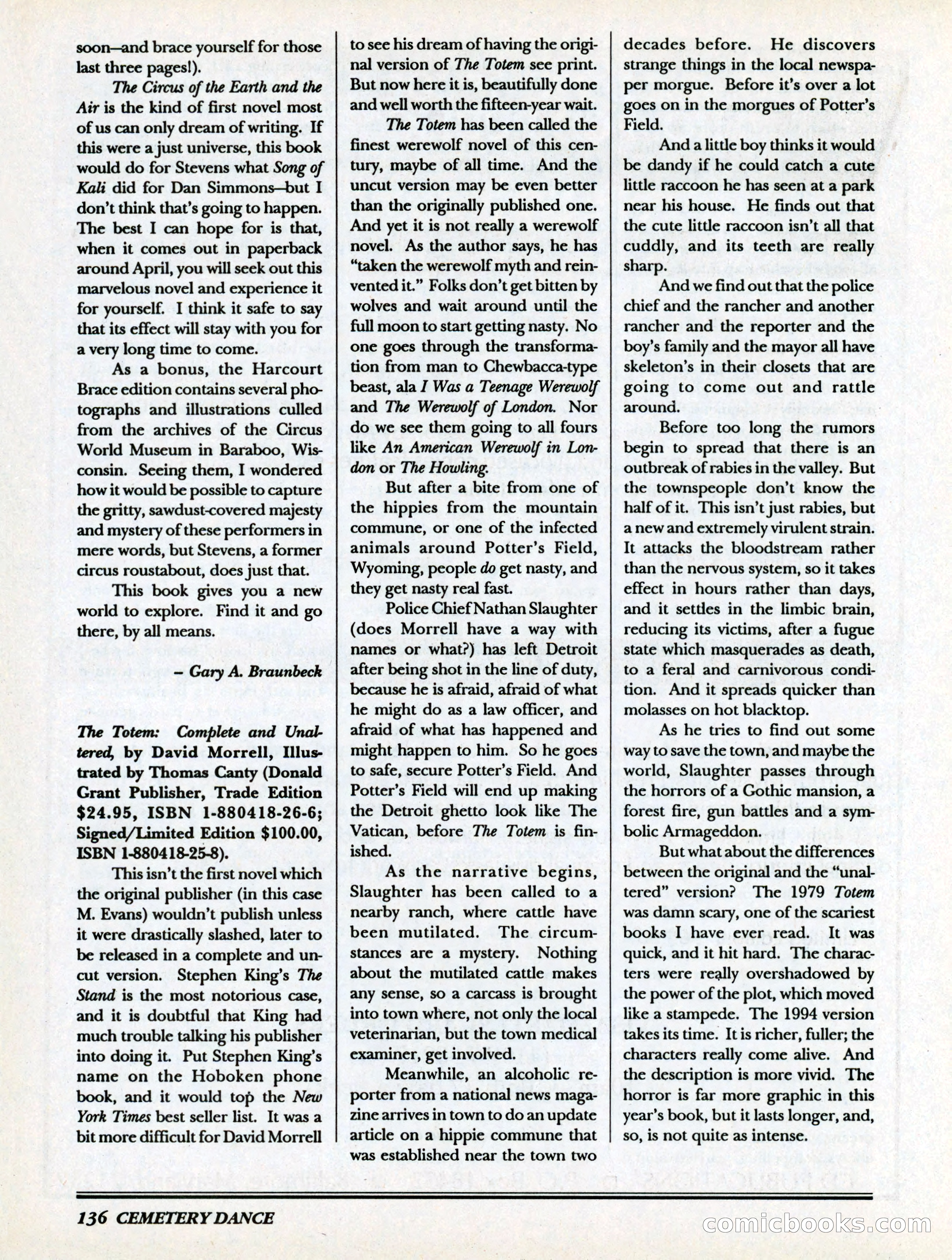 Cemetery Dance, Volume 6, Issue 4 — page 138 of 148