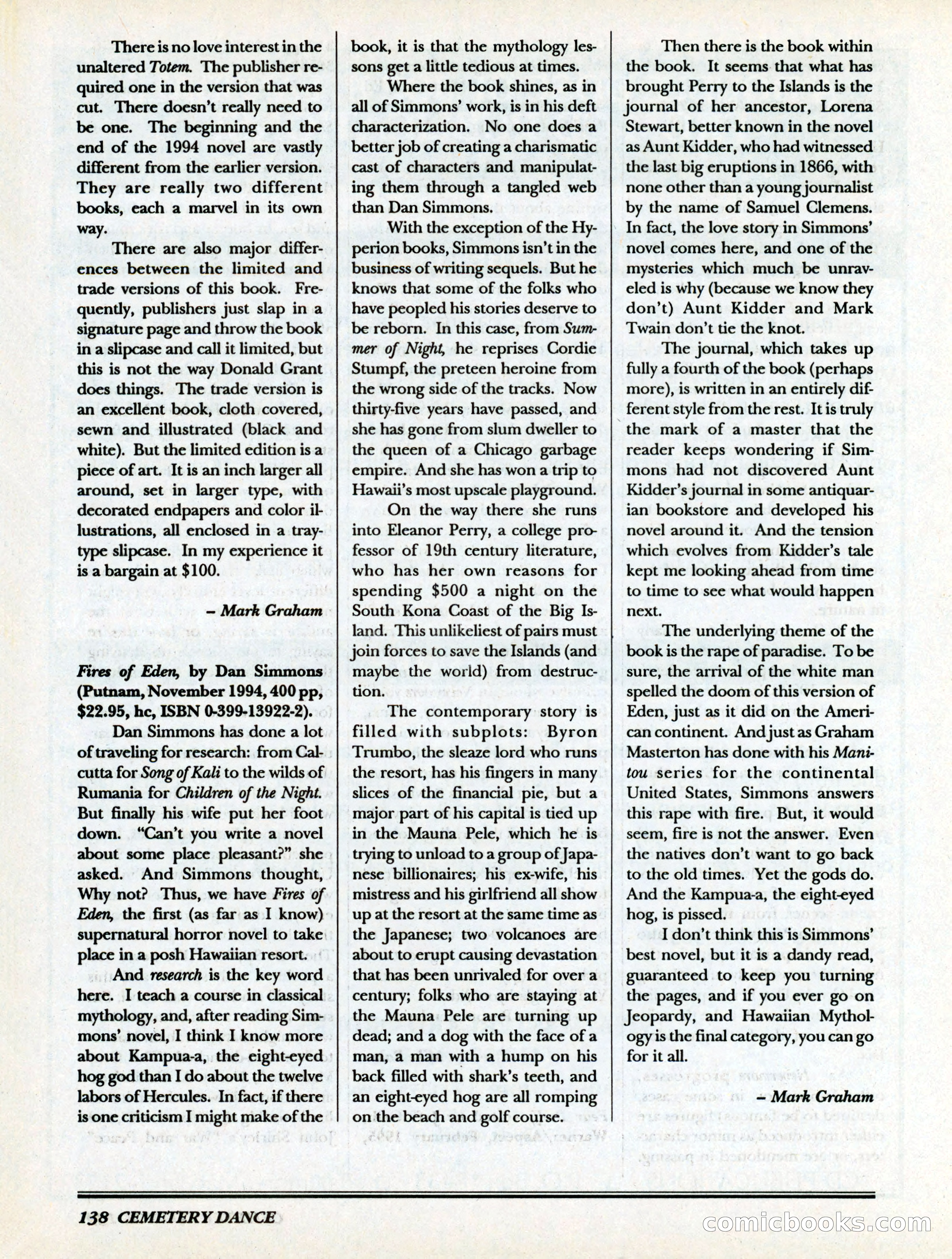 Cemetery Dance, Volume 6, Issue 4 — page 140 of 148