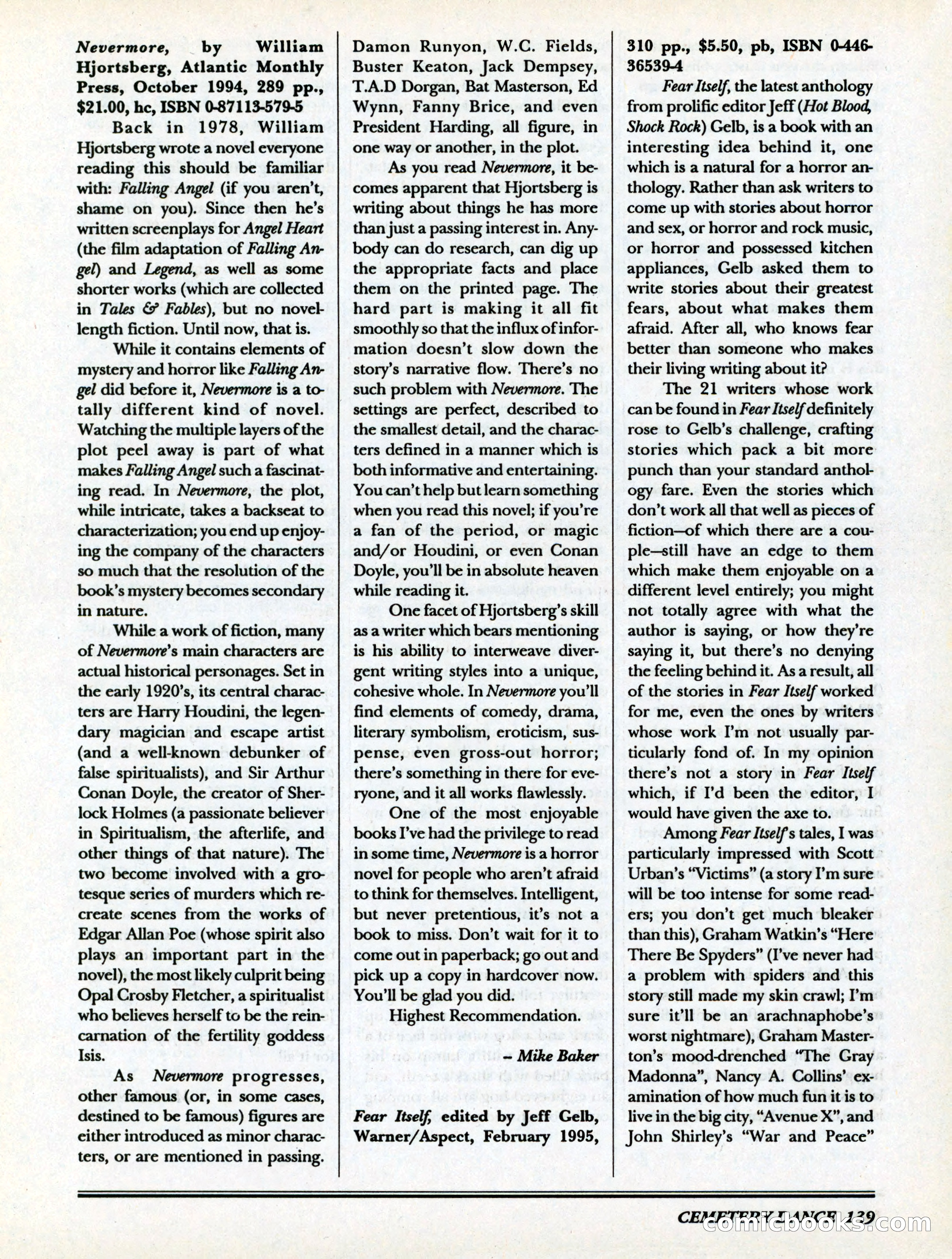 Cemetery Dance, Volume 6, Issue 4 — page 141 of 148