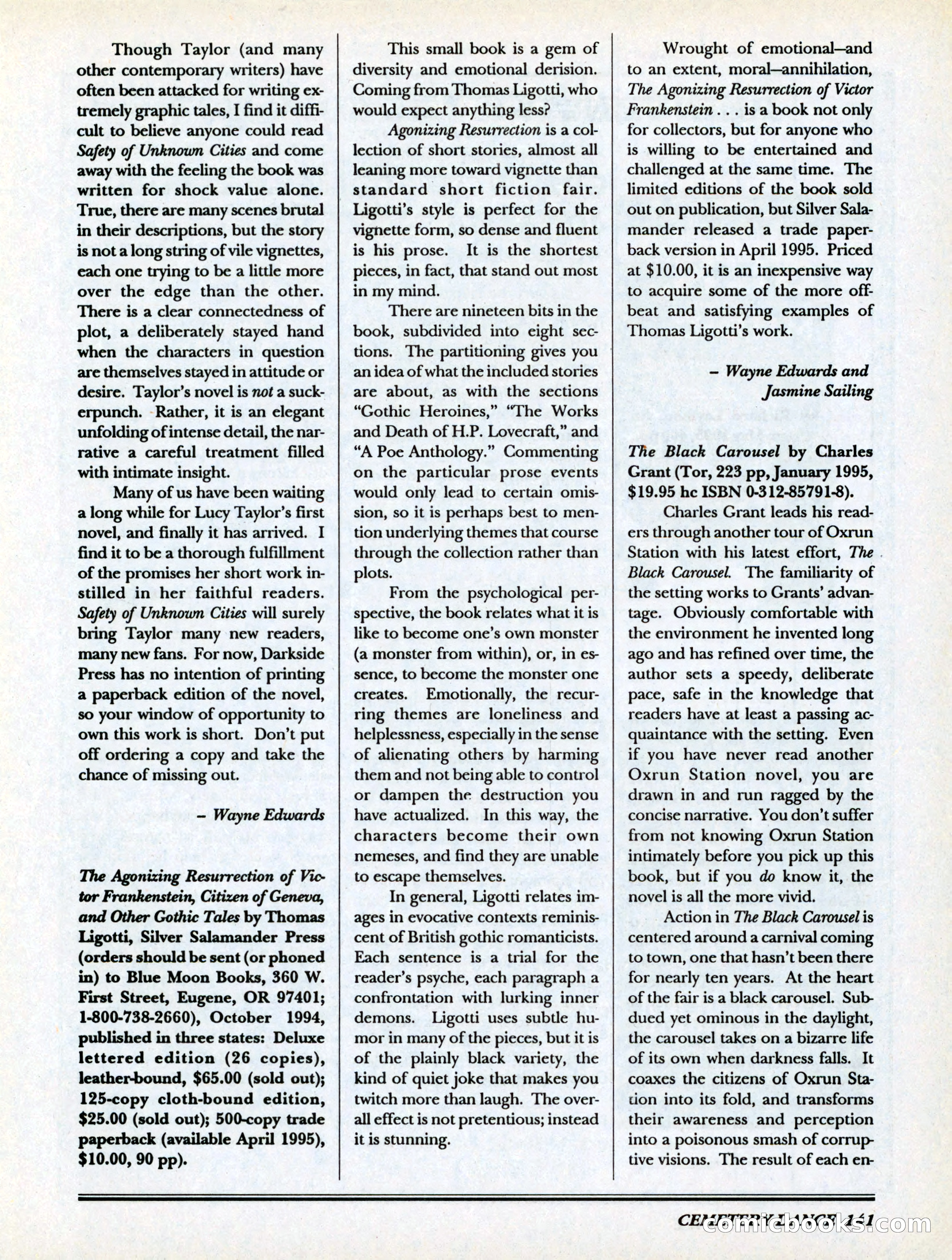 Cemetery Dance, Volume 6, Issue 4 — page 143 of 148