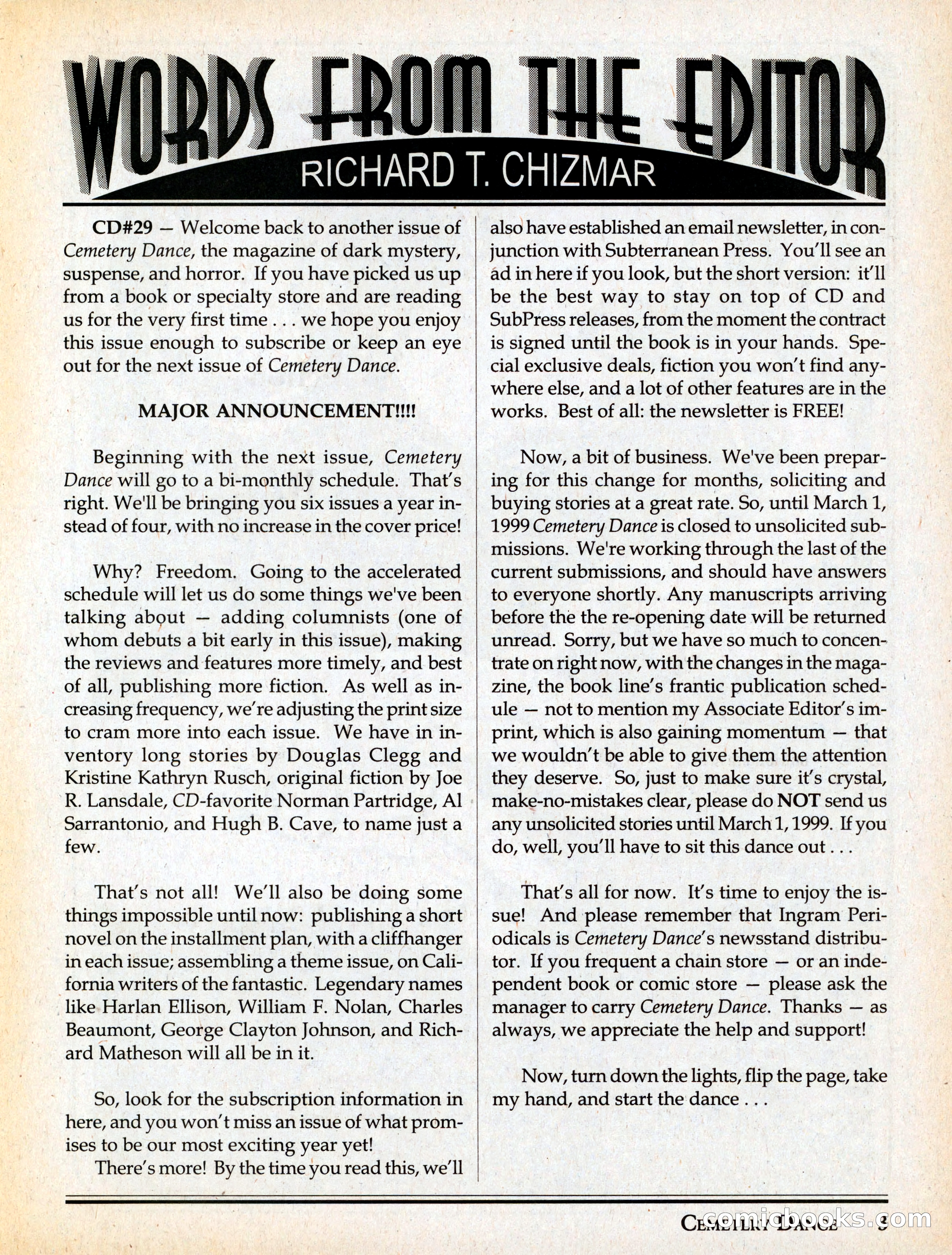 Cemetery Dance #29 — page 5 of 116