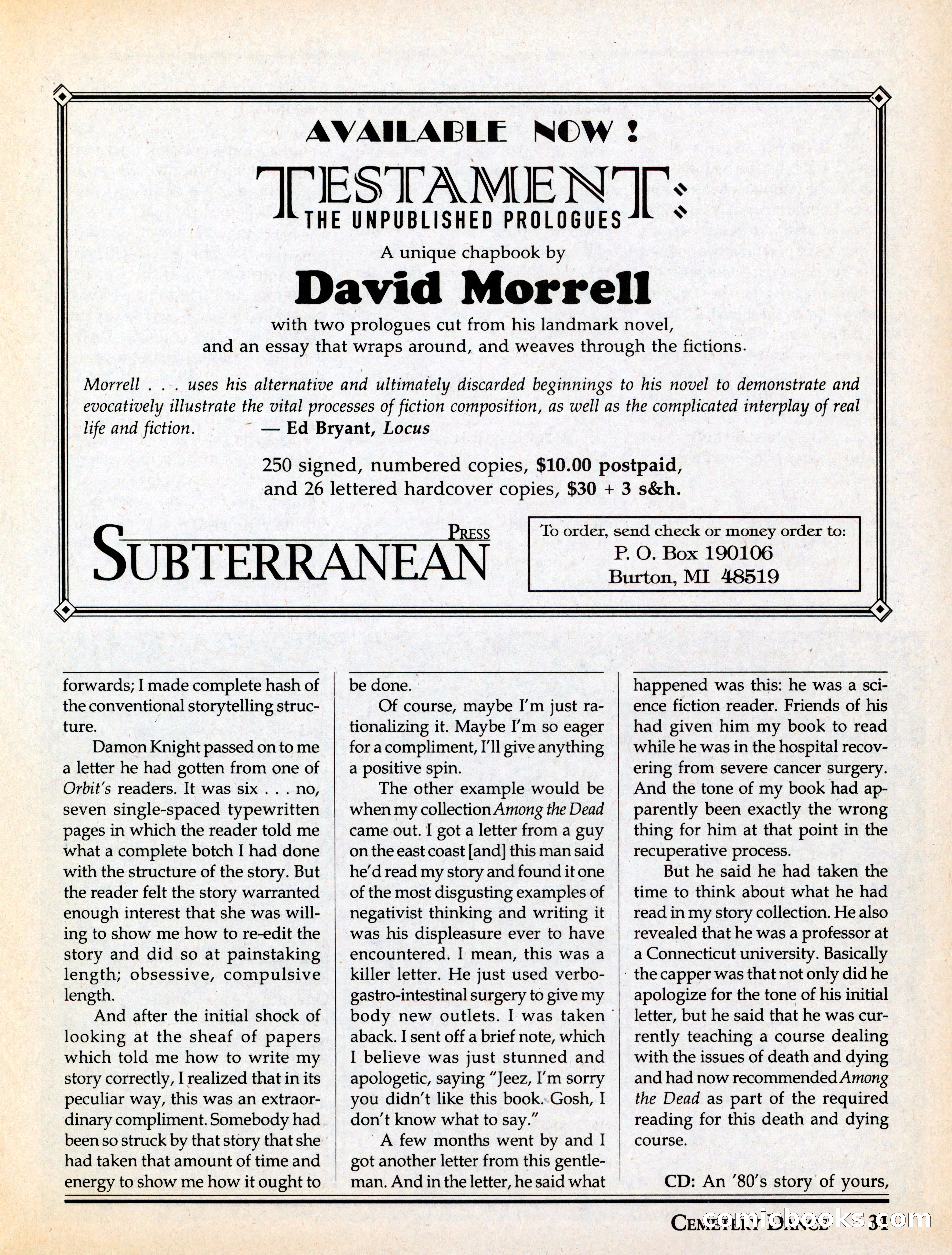 Cemetery Dance #29 — page 33 of 116
