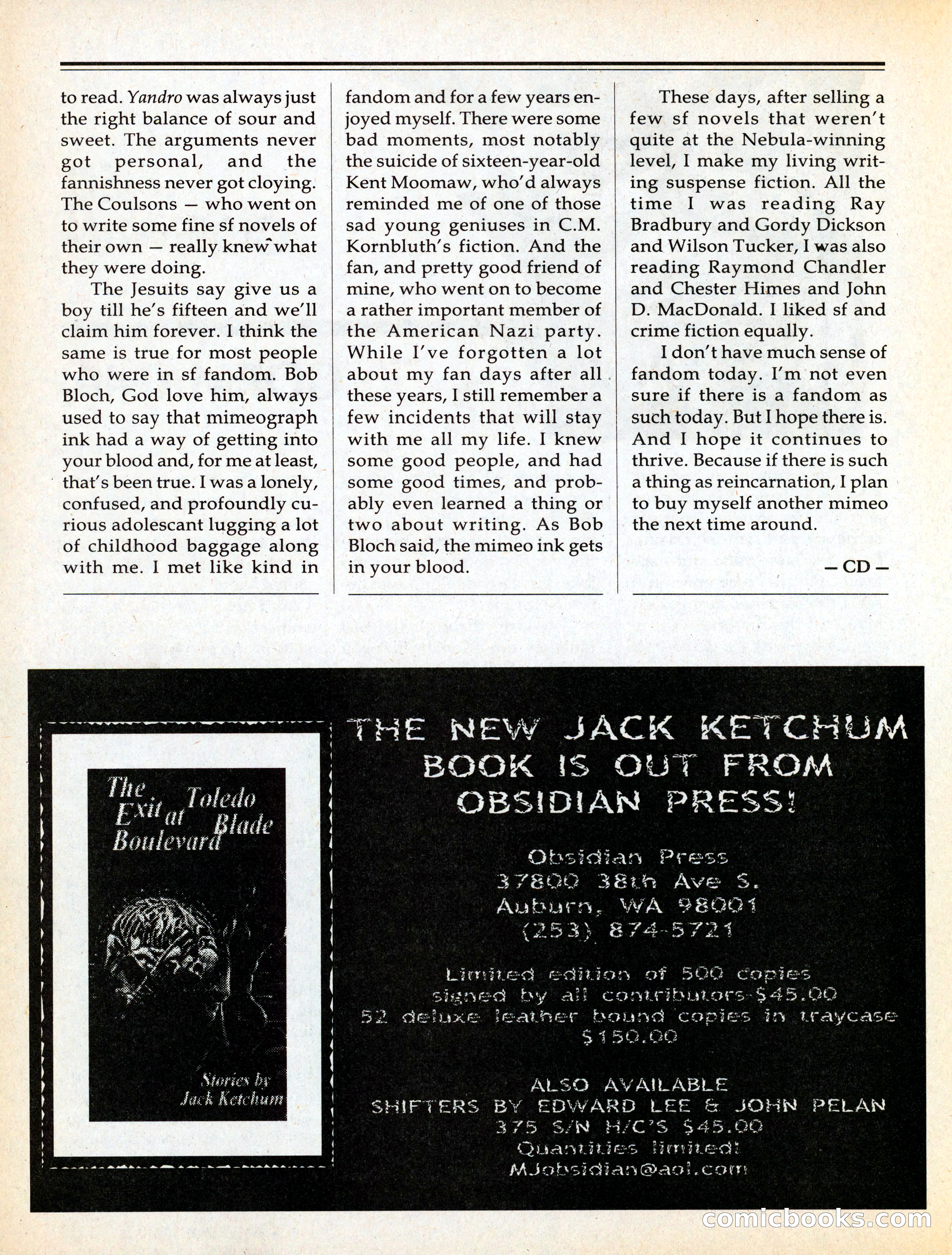Cemetery Dance #29 — page 38 of 116