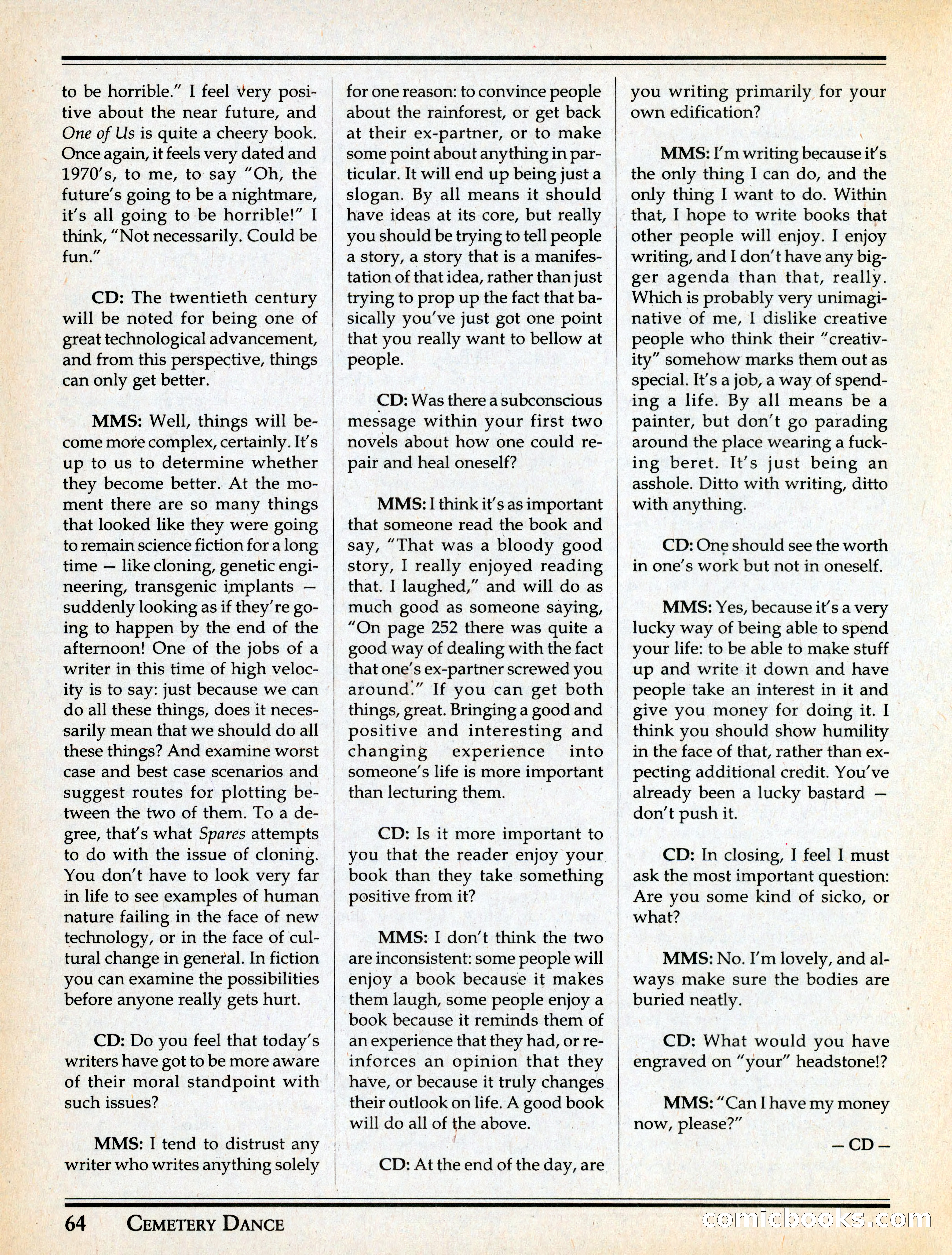 Cemetery Dance #29 — page 66 of 116