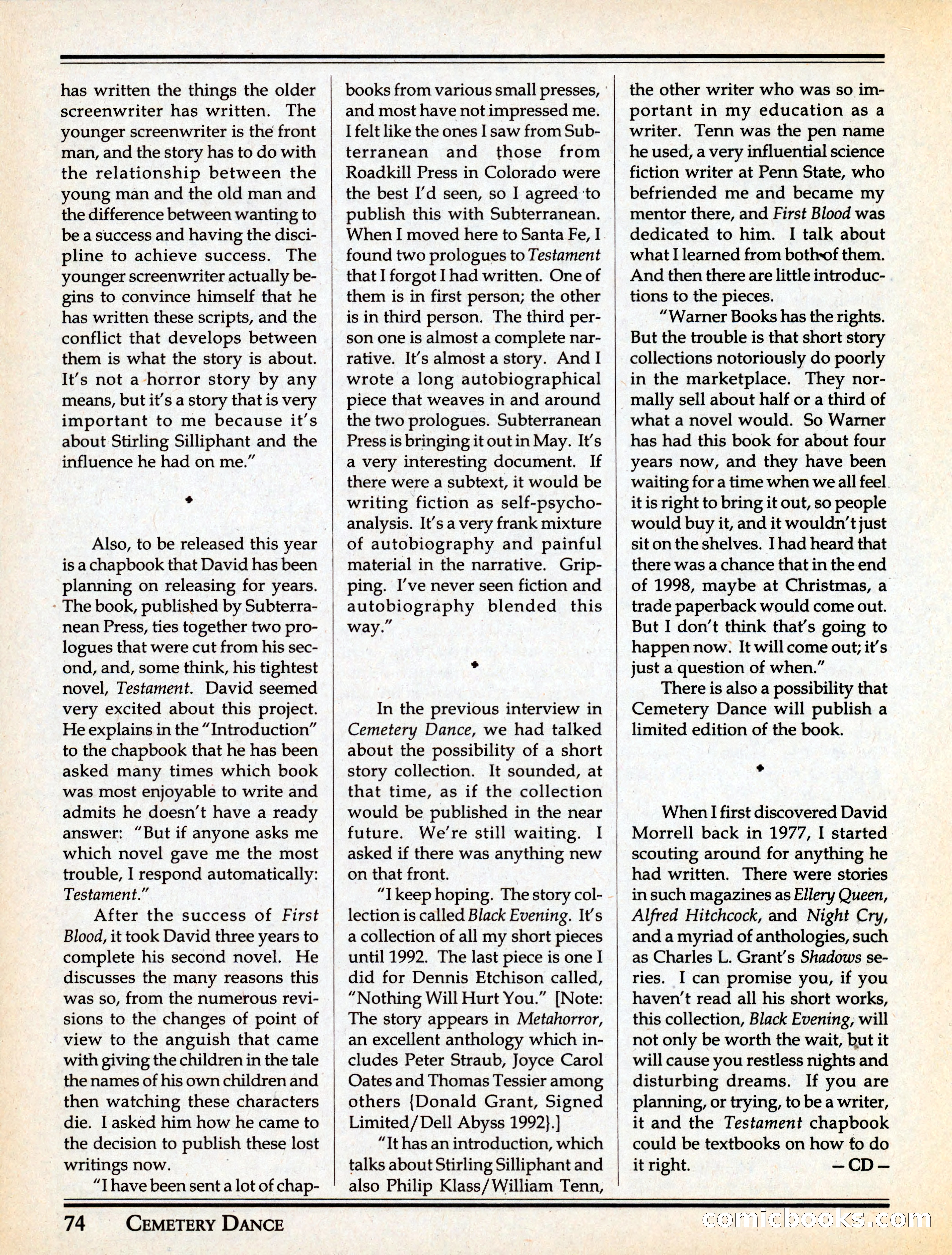 Cemetery Dance #29 — page 76 of 116