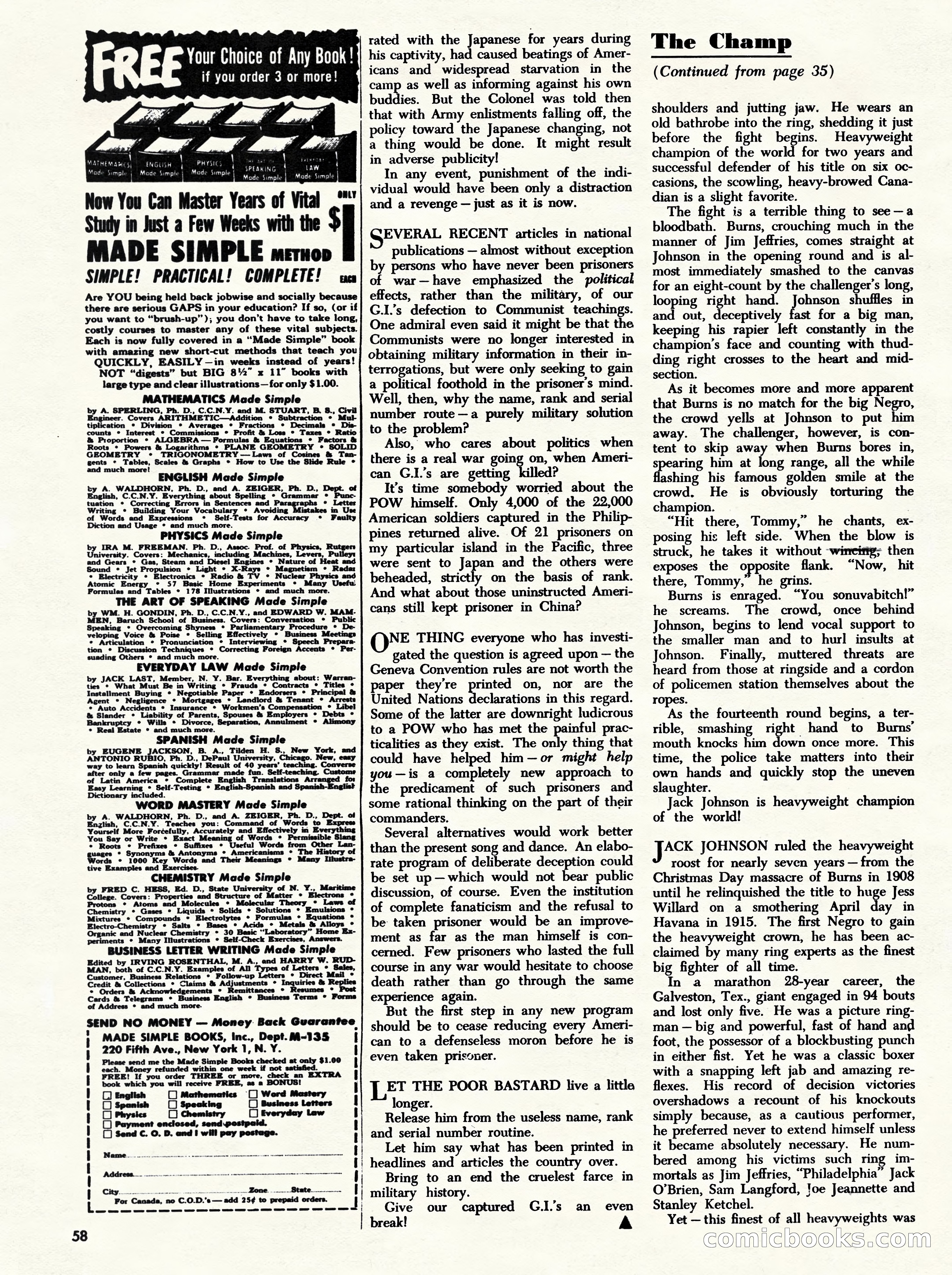 Challenge For Men, September 1955 — page 58 of 84
