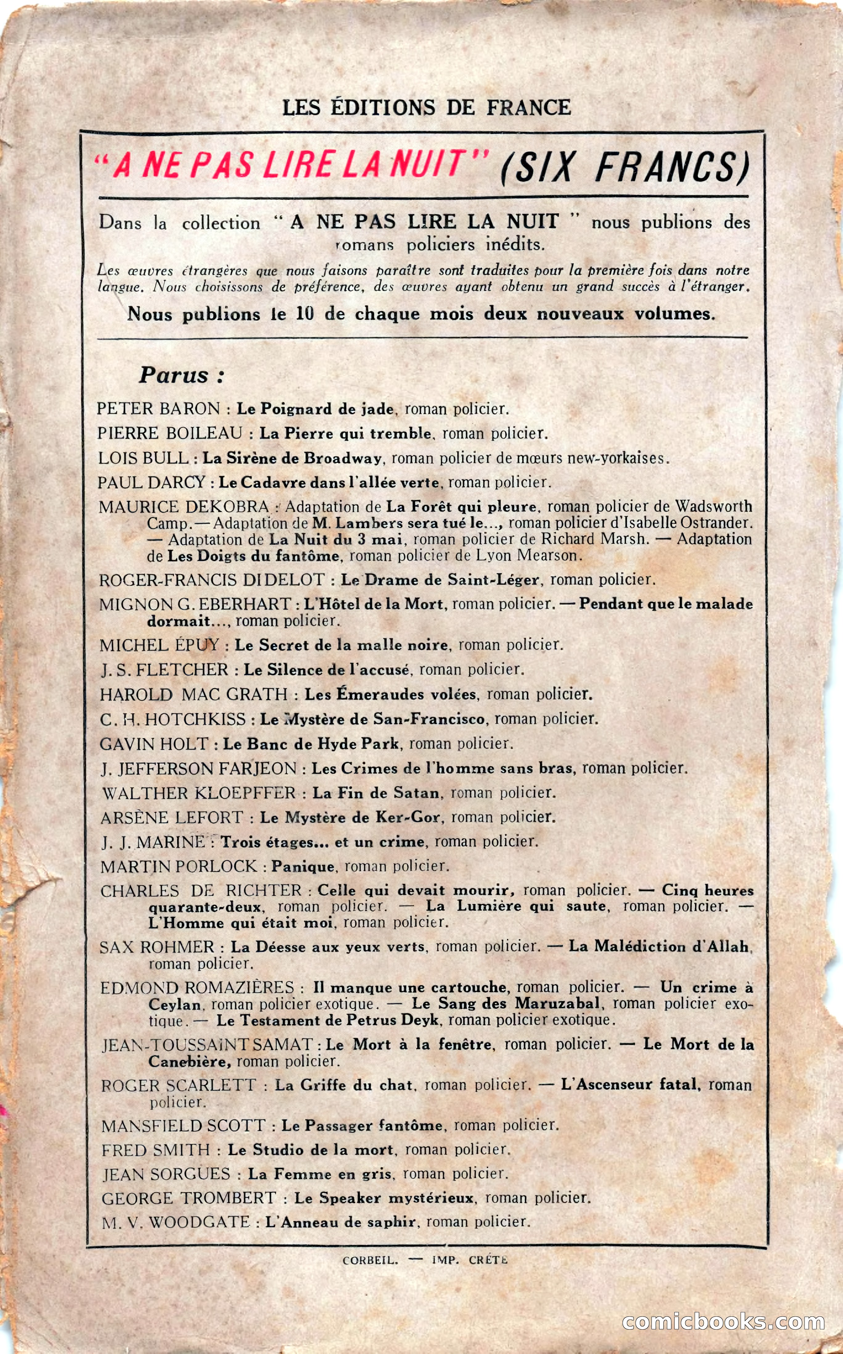 Celle Qui Devait Mourir — page 314 of 314
