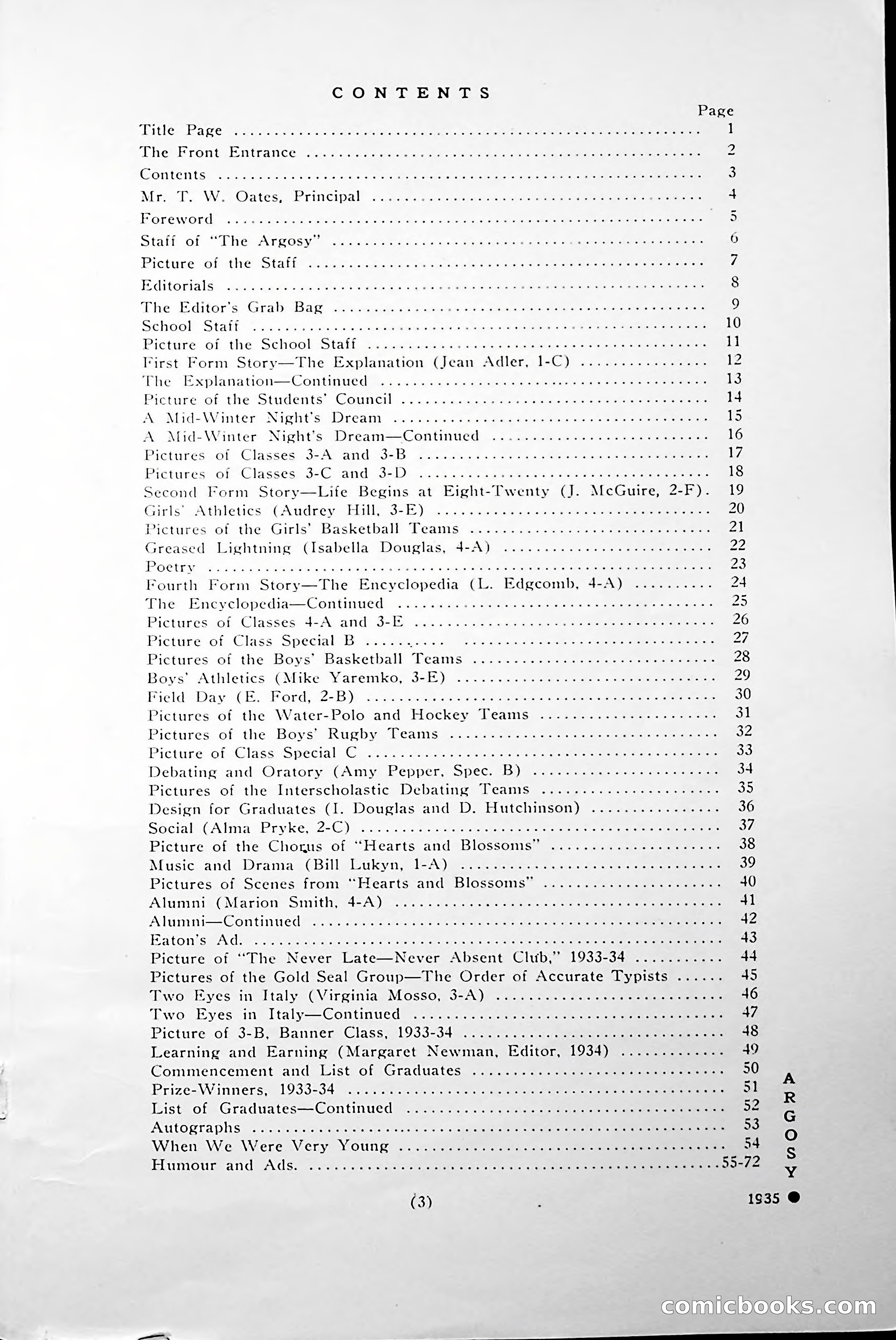 Central High School of Commerce Argosy, 1937 — page 5 of 400